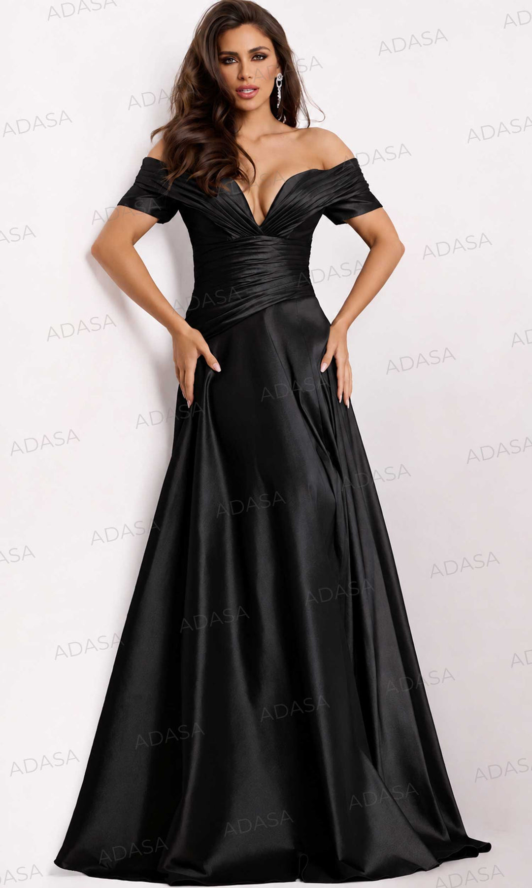 Jovani 45276 - A-line Skirt Short Sleeve Evening Gown