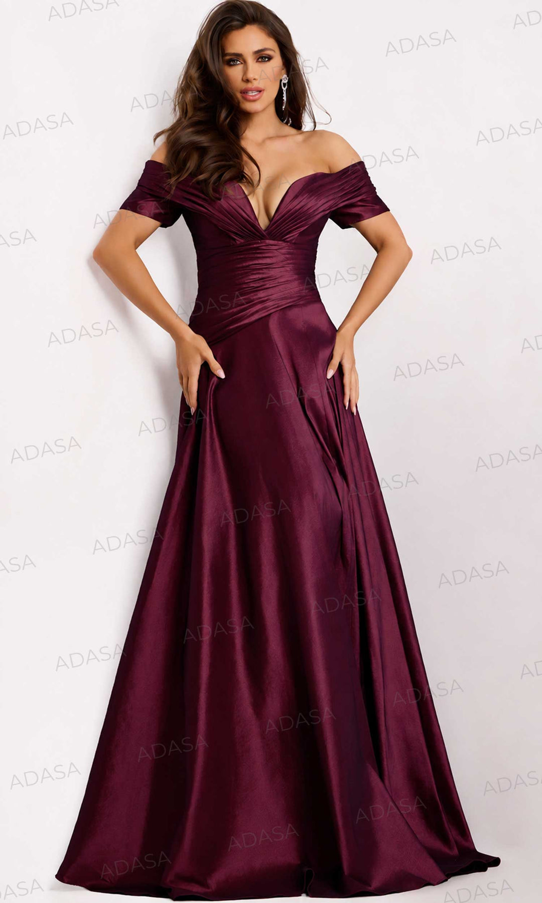 Jovani 45276 - A-line Skirt Short Sleeve Evening Gown