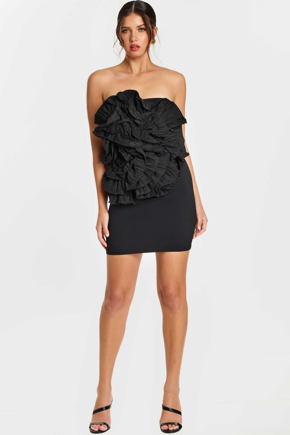 Jovani 45451 - Fitted Strapless Dress with Layered Ruffles