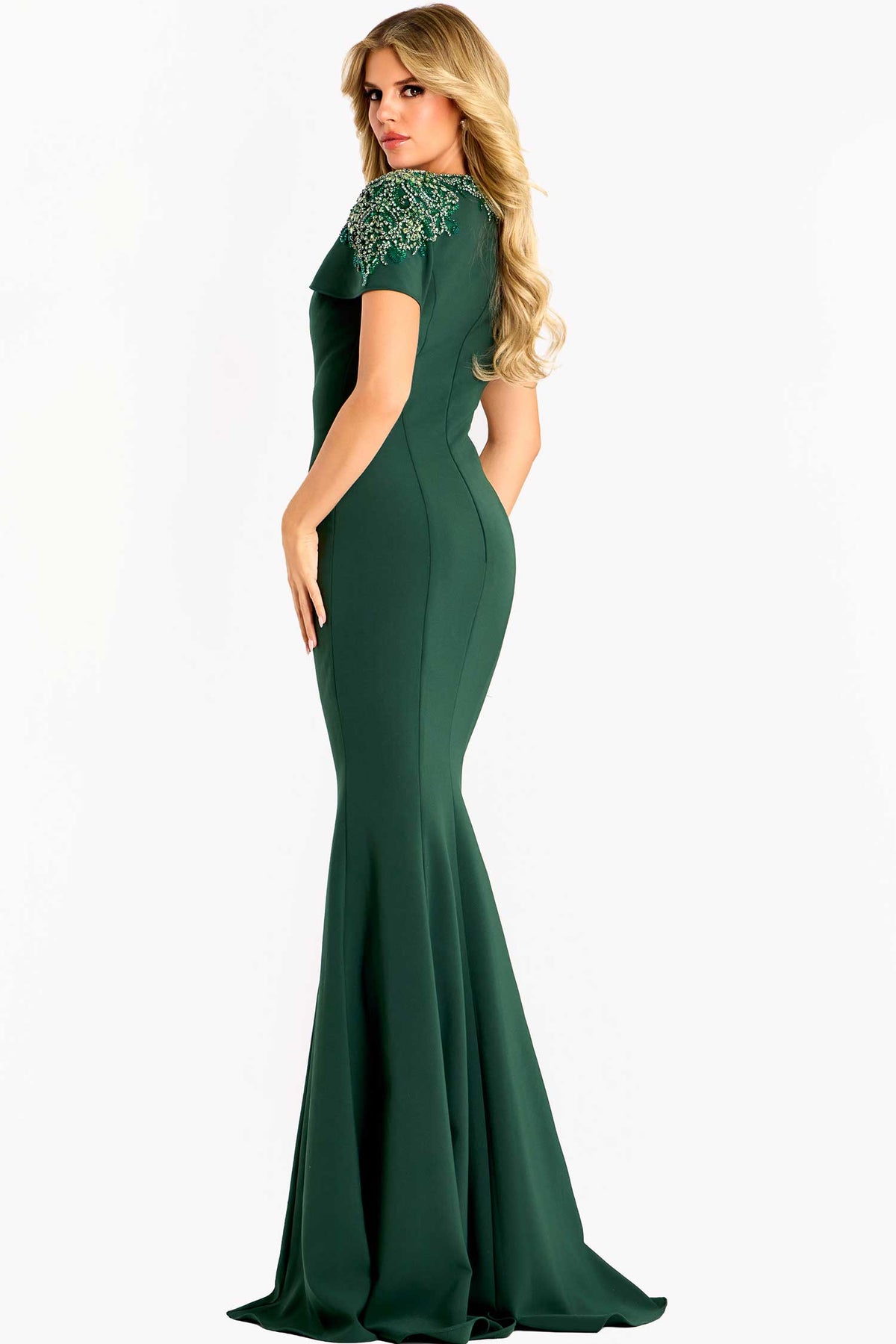 Jovani 45477 - Mermaid Crepe Evening Gown with Seamed Bodice