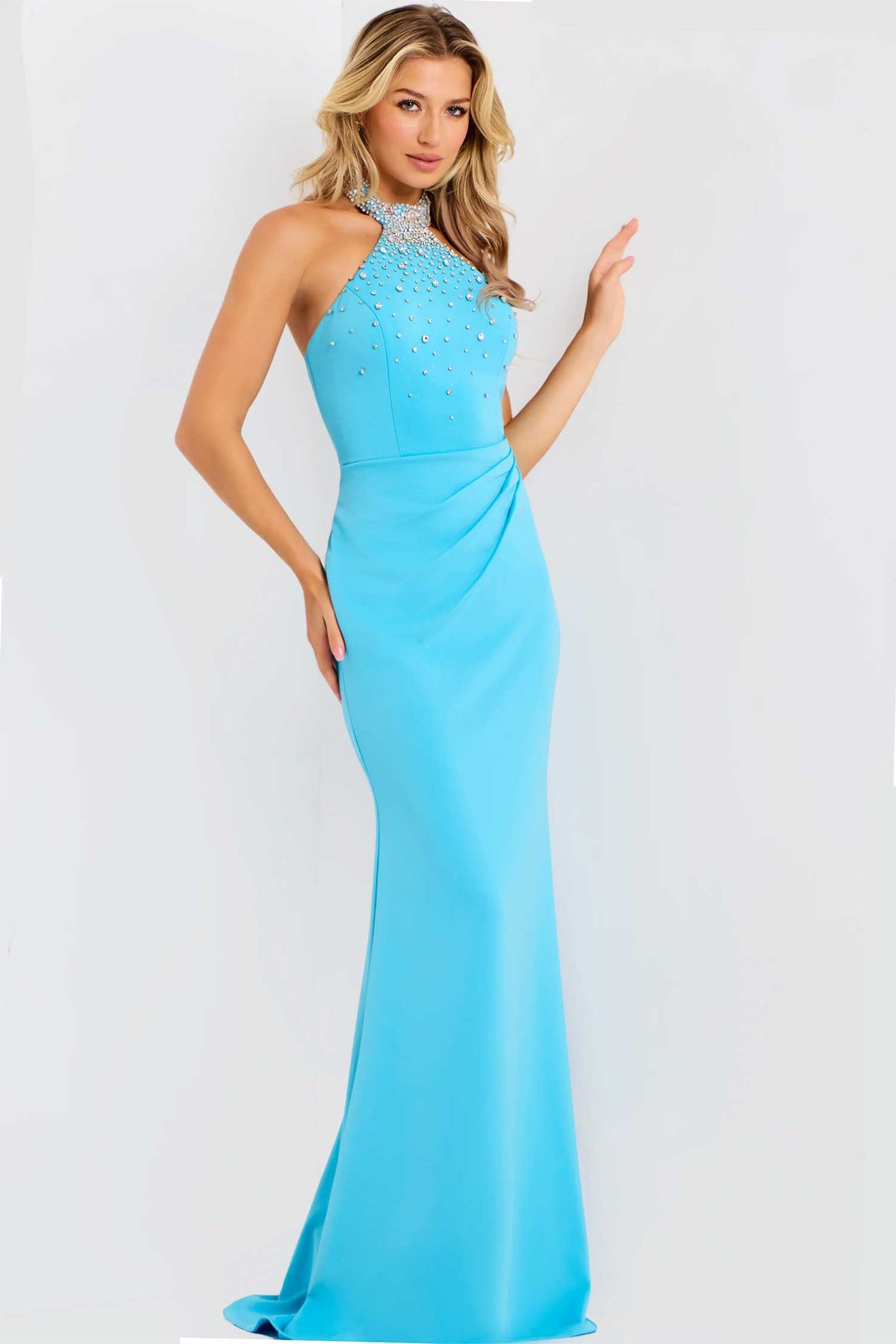 Jovani 45483 - Sleeveless Halter Neck Prom Dress