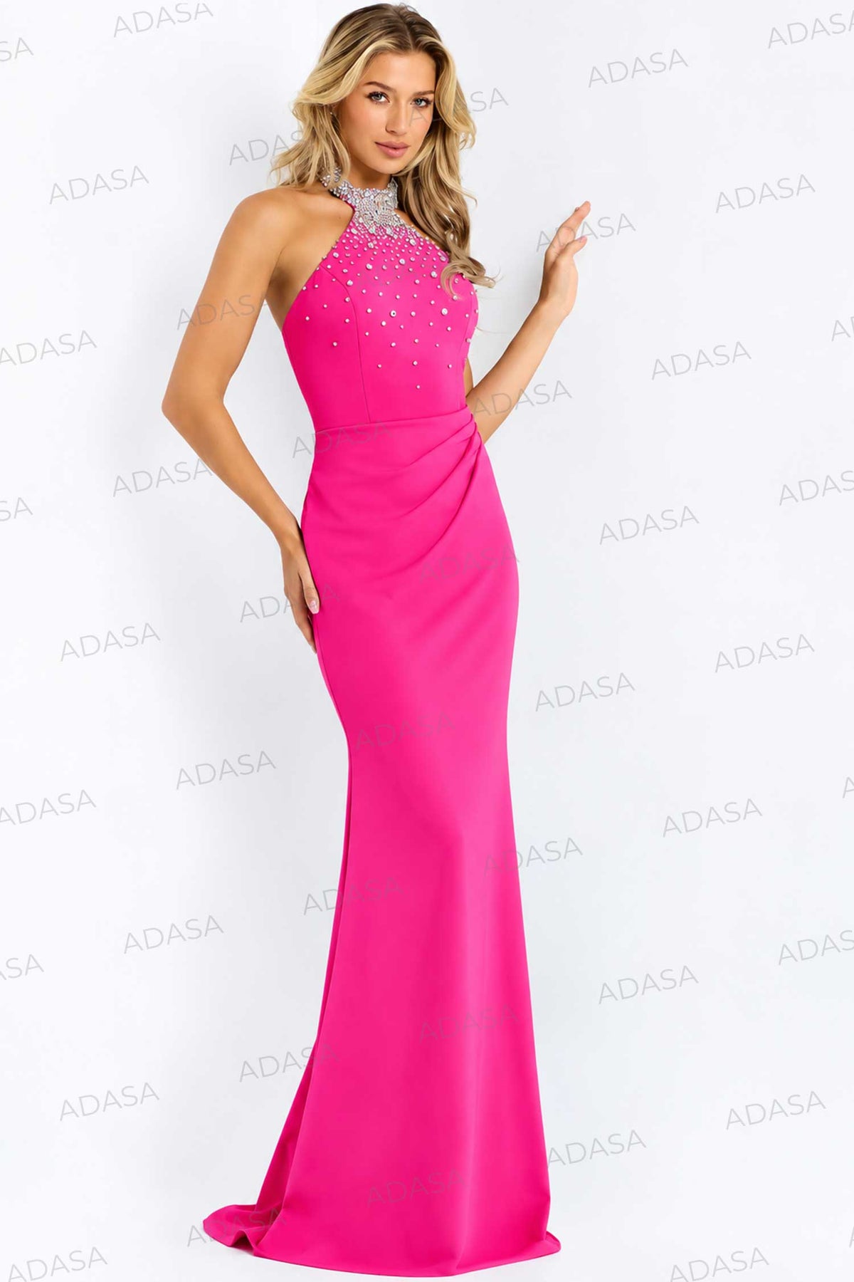 Jovani 45483 - Sleeveless Halter Neck Prom Dress