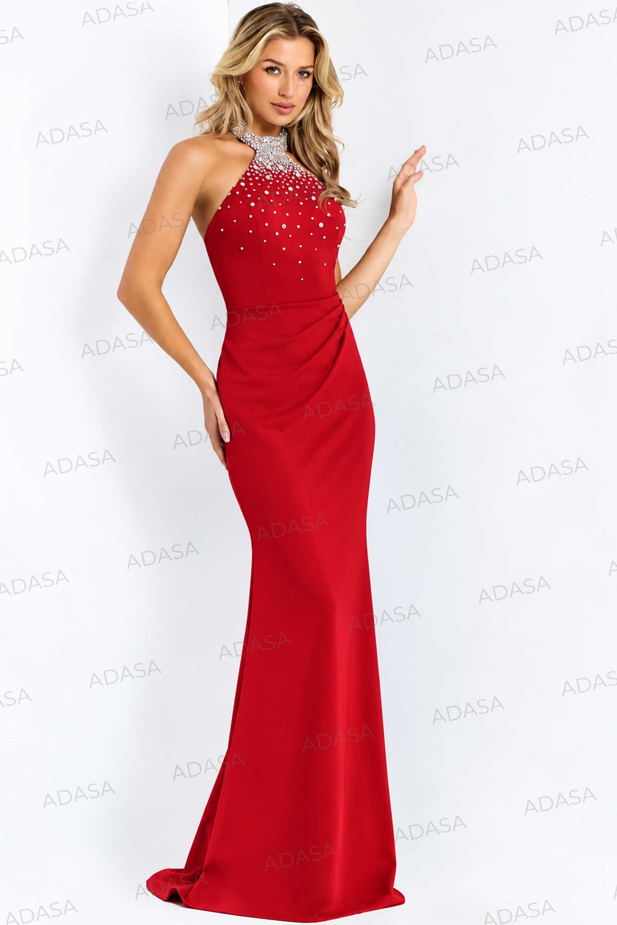 Jovani 45483 - Sleeveless Halter Neck Prom Dress