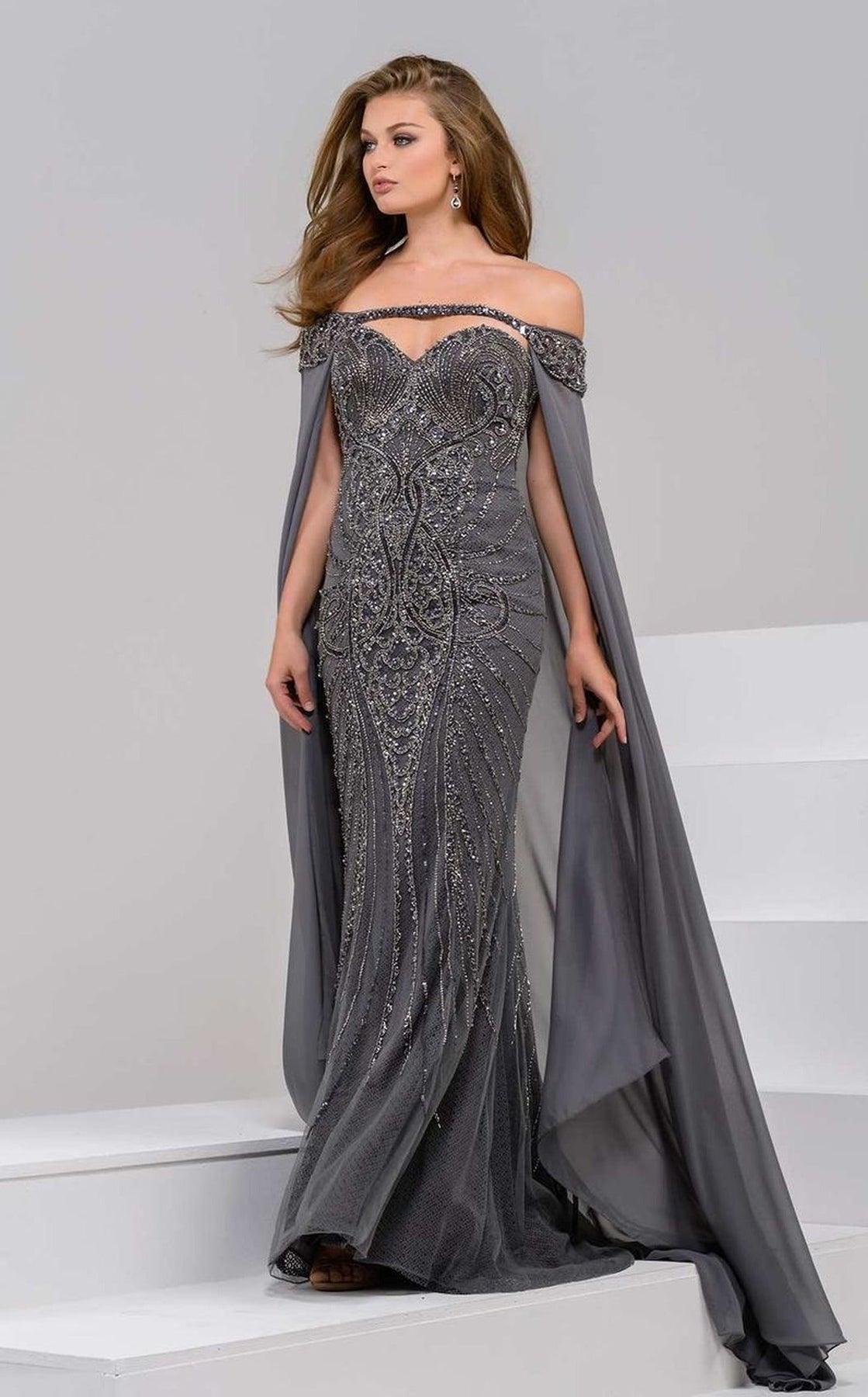 Jovani 45566 Off Shoulder Sheath Dress