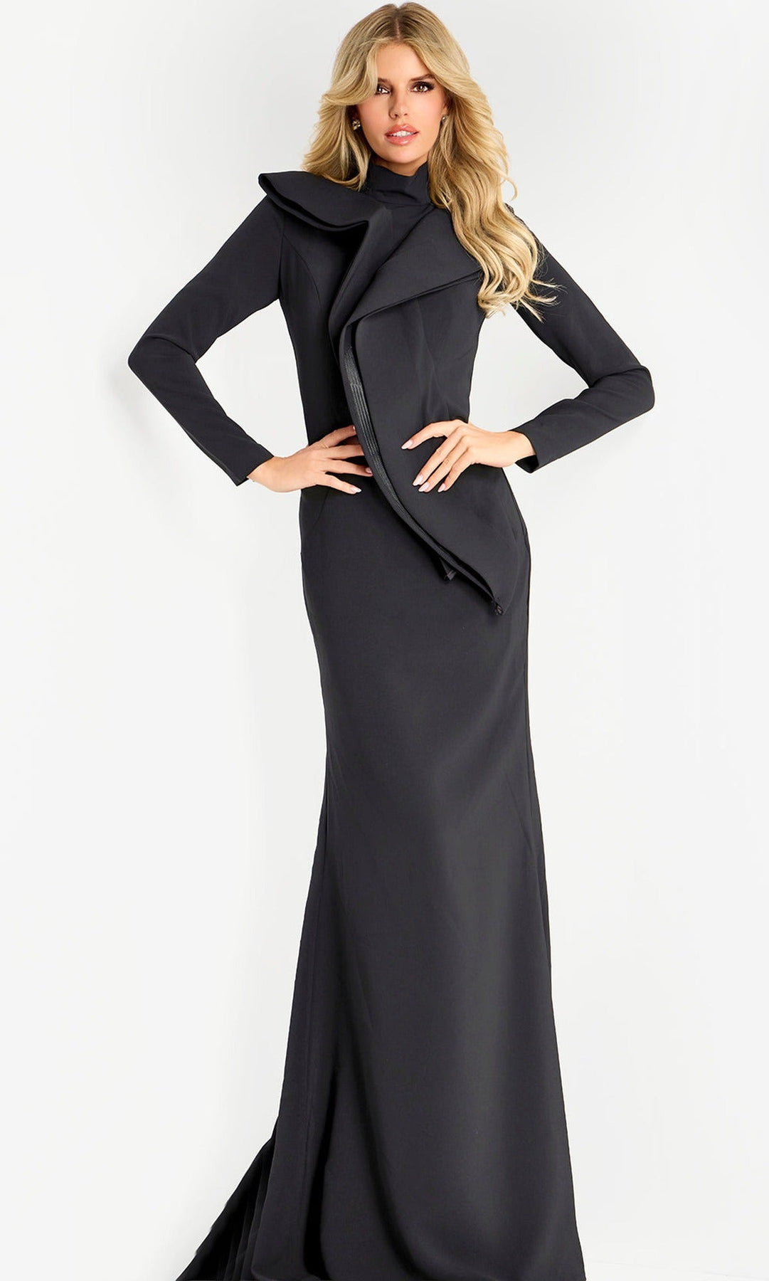 Jovani 45617 High Neck Minimalist Fitted Gown