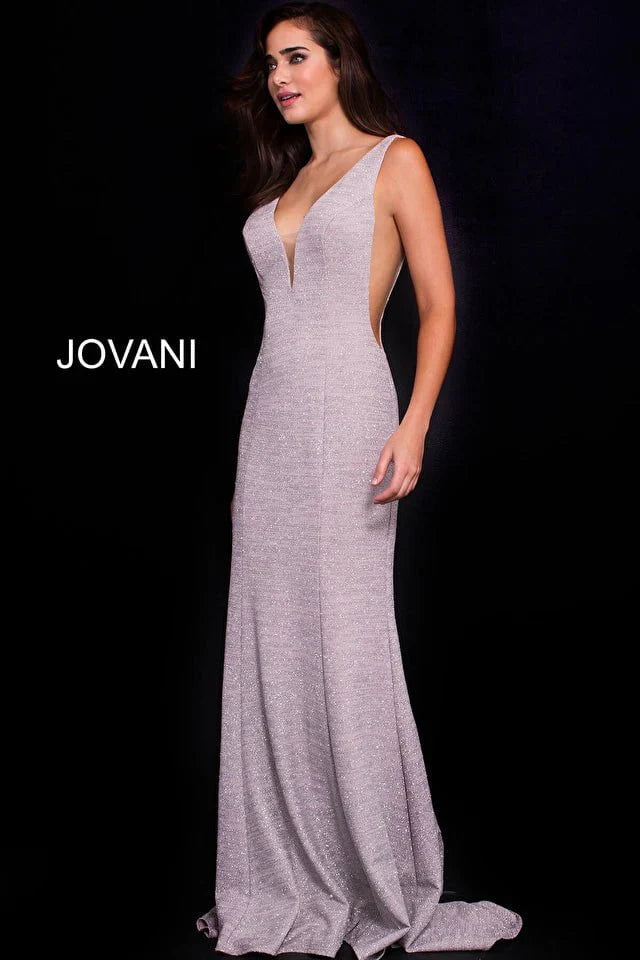 Jovani 45811 V-Neckline Prom Dress With Nude Cut-Outs Prom Dresses 0 / Mauve
