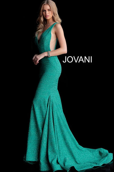Jovani 45811 V-Neckline Prom Dress With Nude Cut-Outs Prom Dresses