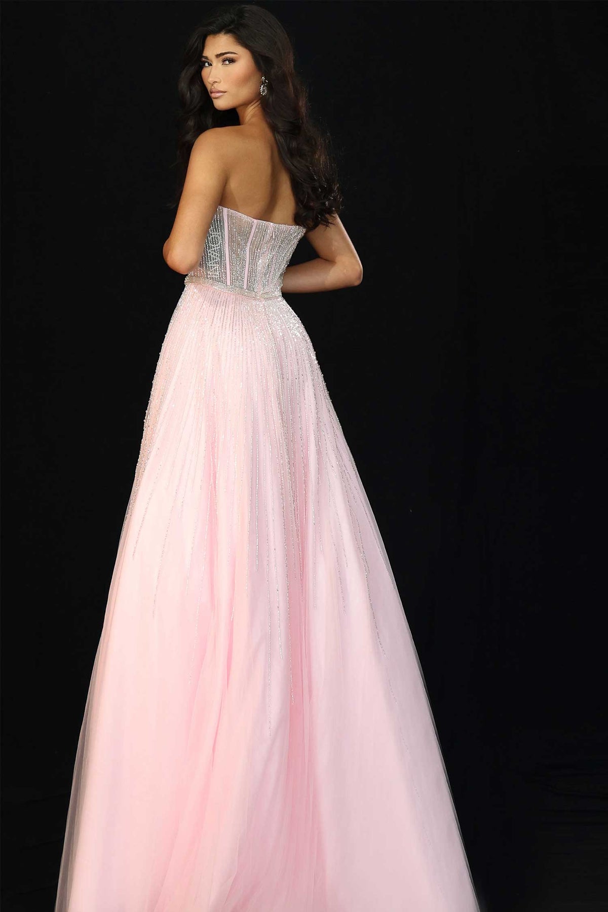 Jovani 45885 - Sweetheart Corset A-Line Beaded Gown