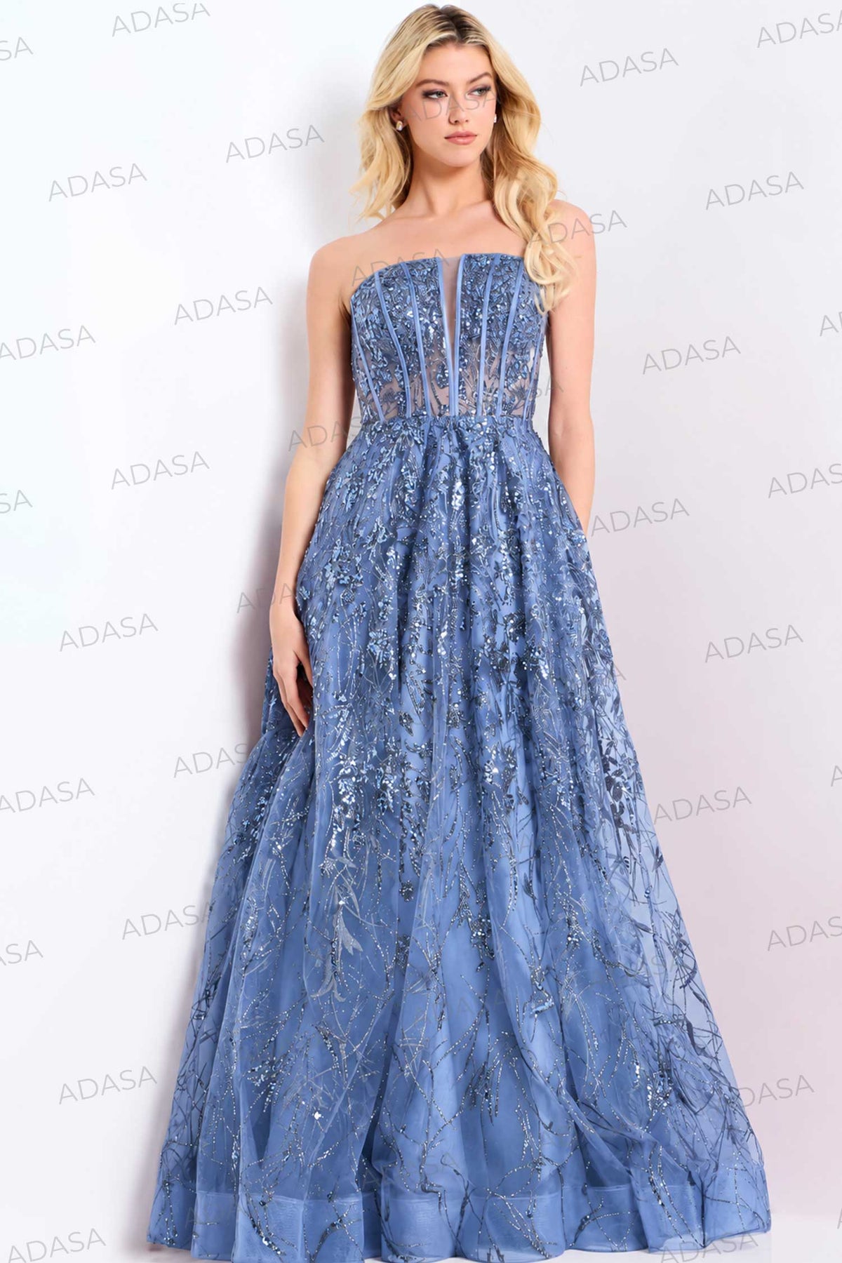Jovani 45913 - Strapless Shimmer A-Line Prom Gown