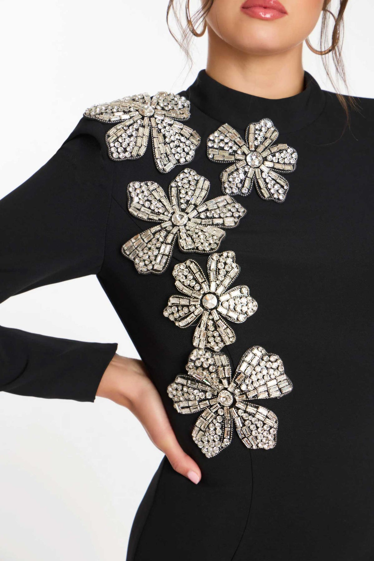 Jovani 46005 - Long Sleeve Embellished Bodycon Dress