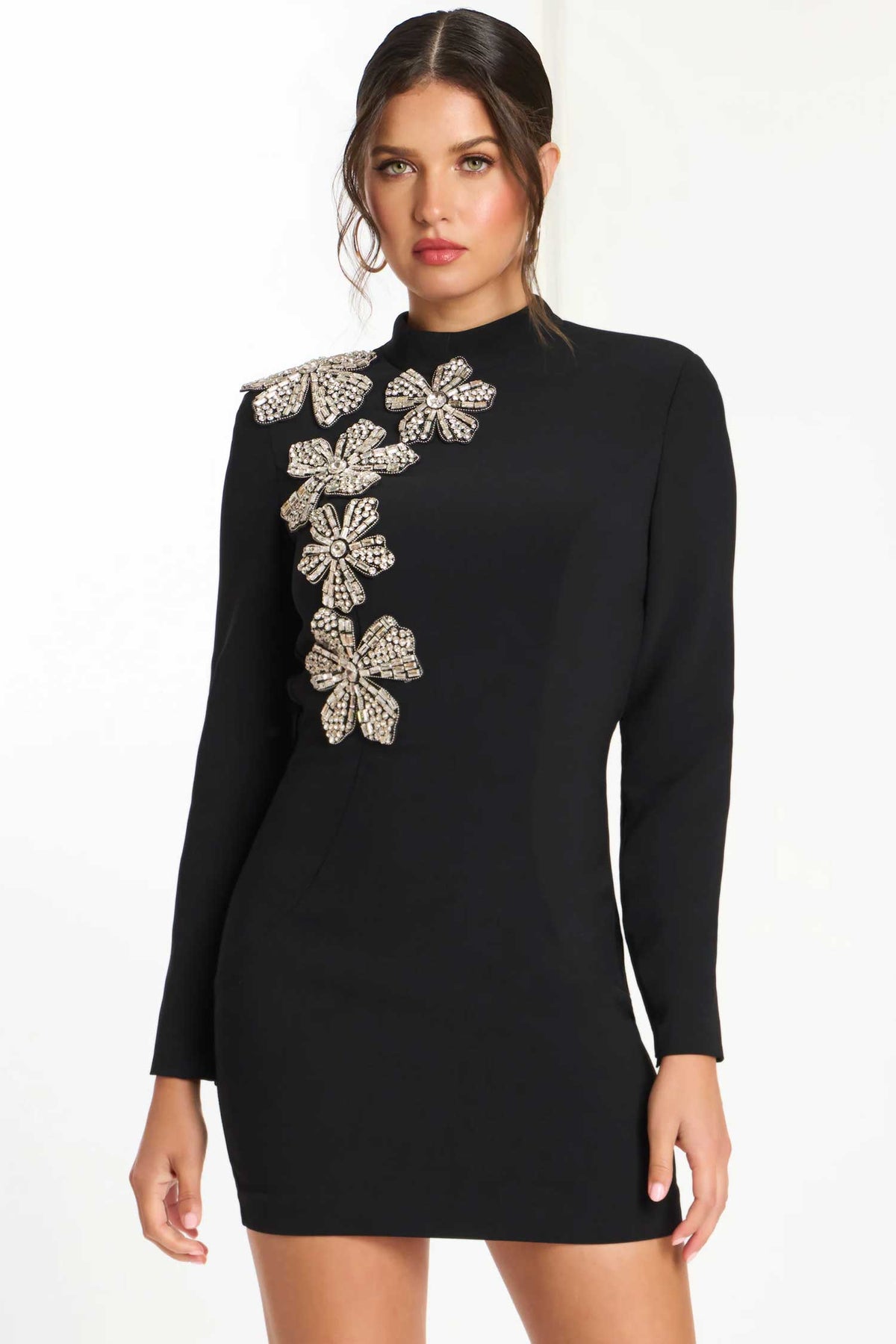 Jovani 46005 - Long Sleeve Embellished Bodycon Dress