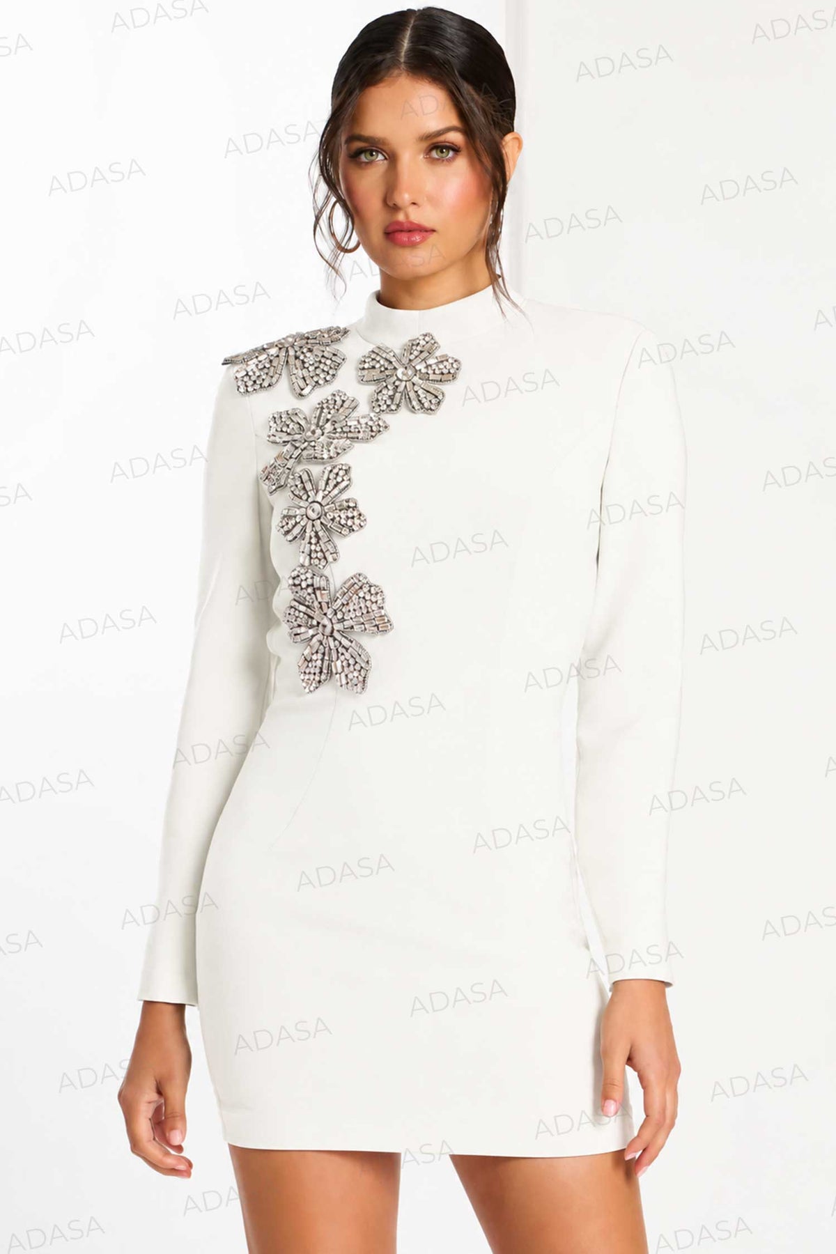 Jovani 46005 - Long Sleeve Embellished Bodycon Dress