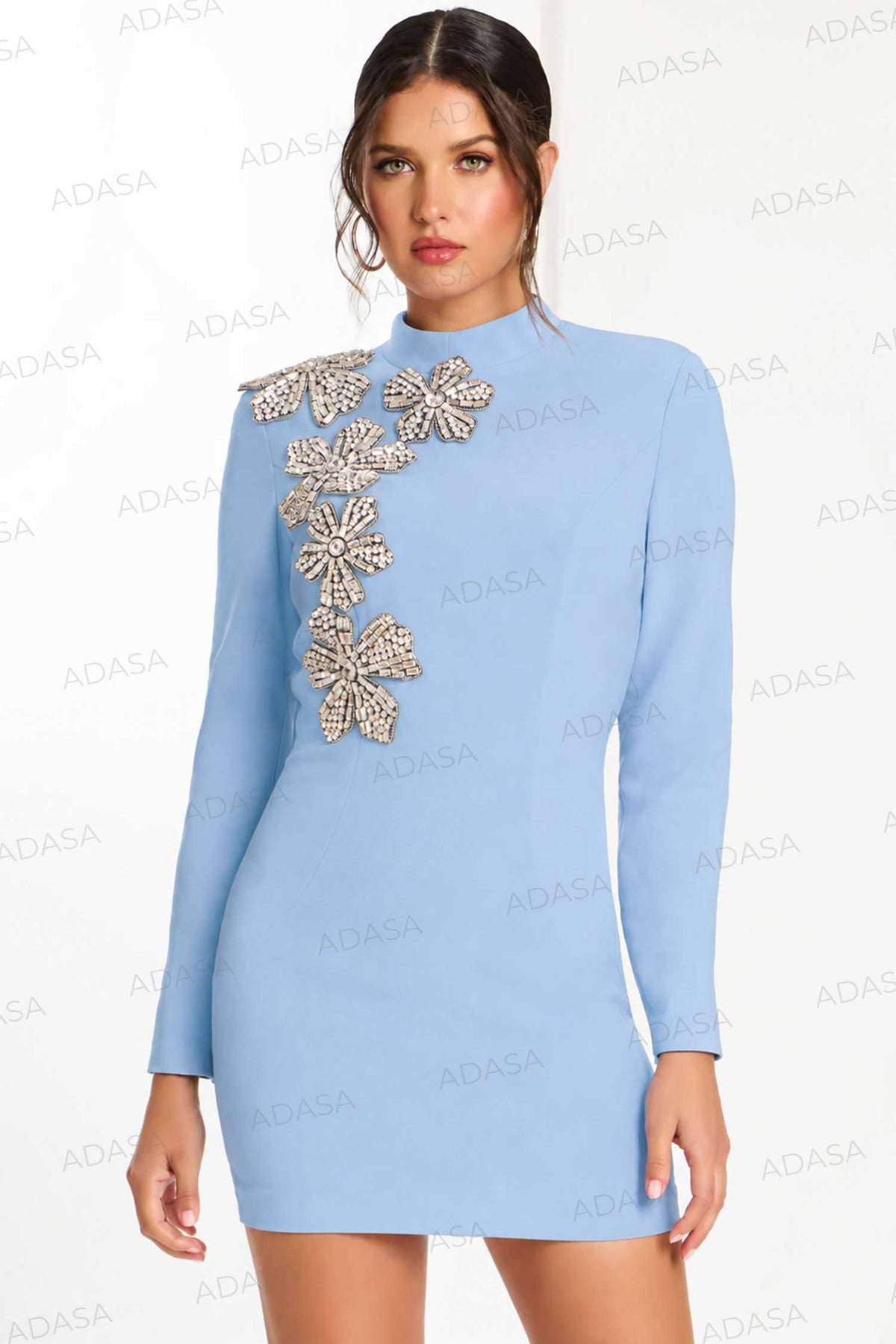 Jovani 46005 - Long Sleeve Embellished Bodycon Dress