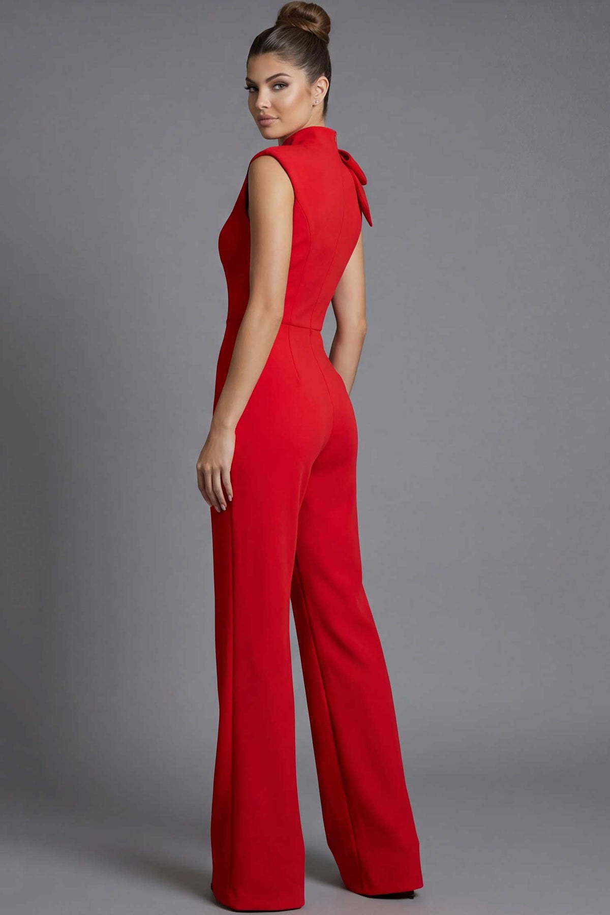 Jovani 46284 - High Neck Jumpsuit with Ruffle Accent