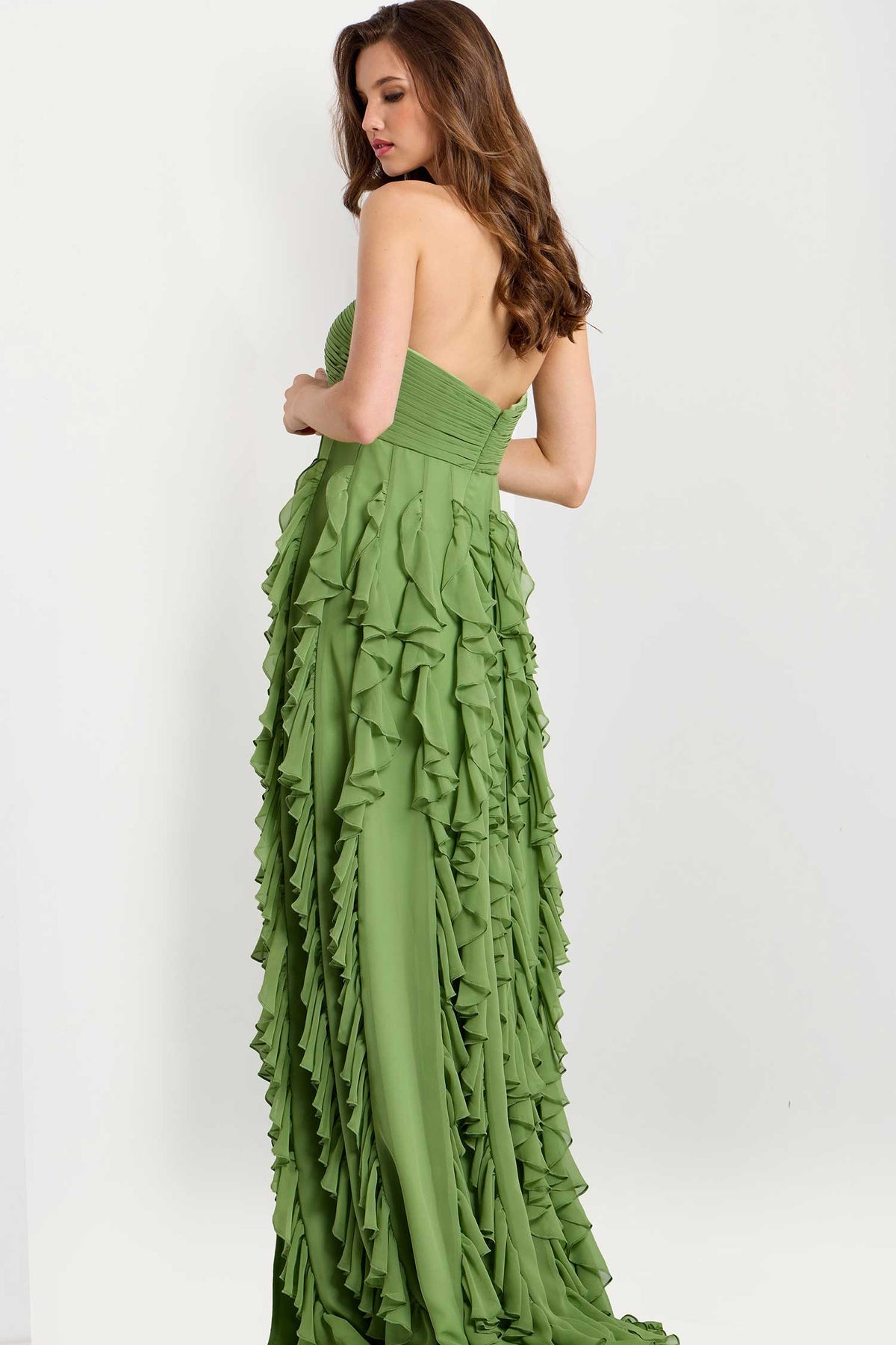 Jovani 46379 - Sweetheart Chiffon Gown with Ruffles