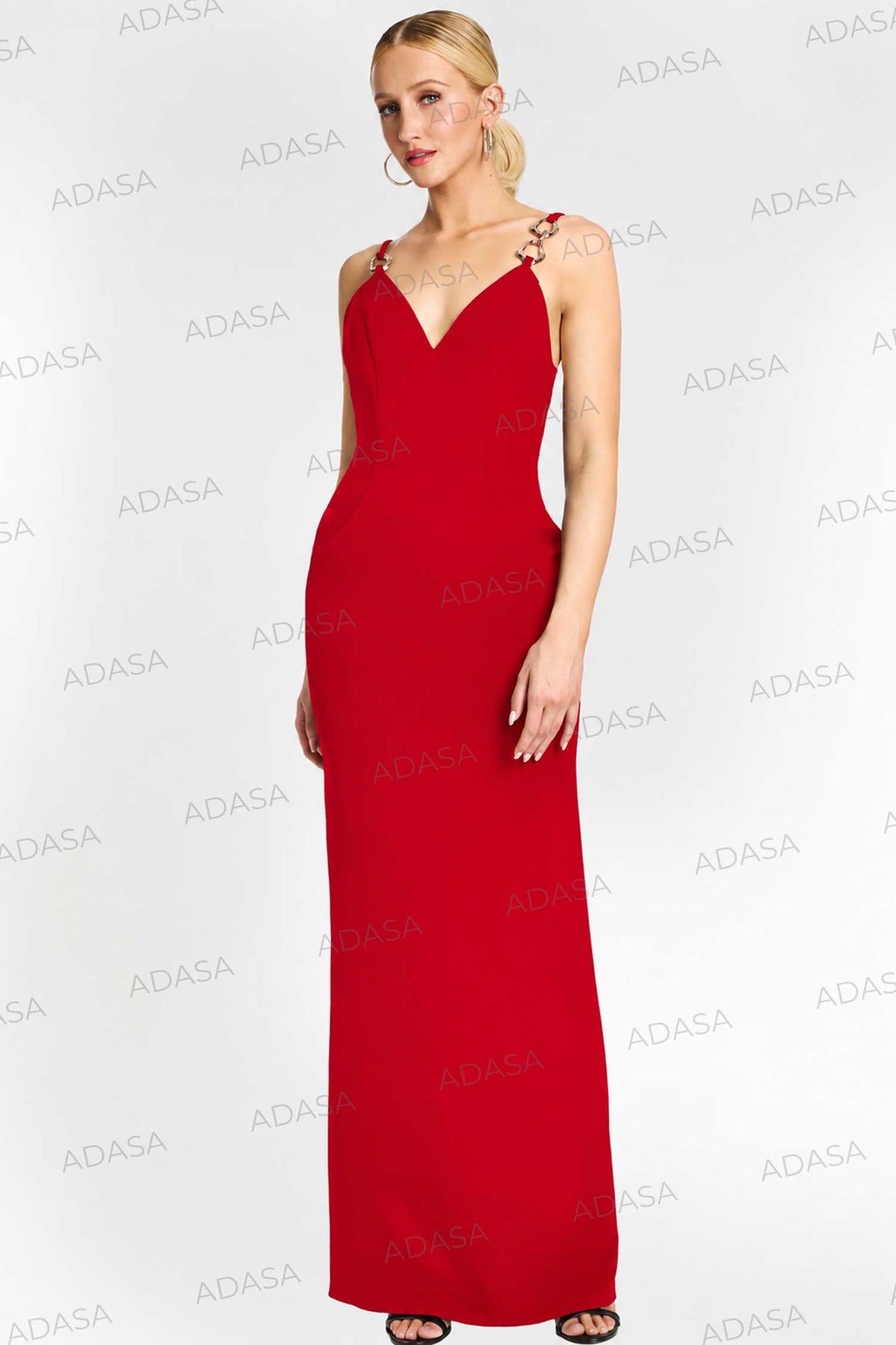 Jovani 46589 - Chain Strap Open Back Evening Gown