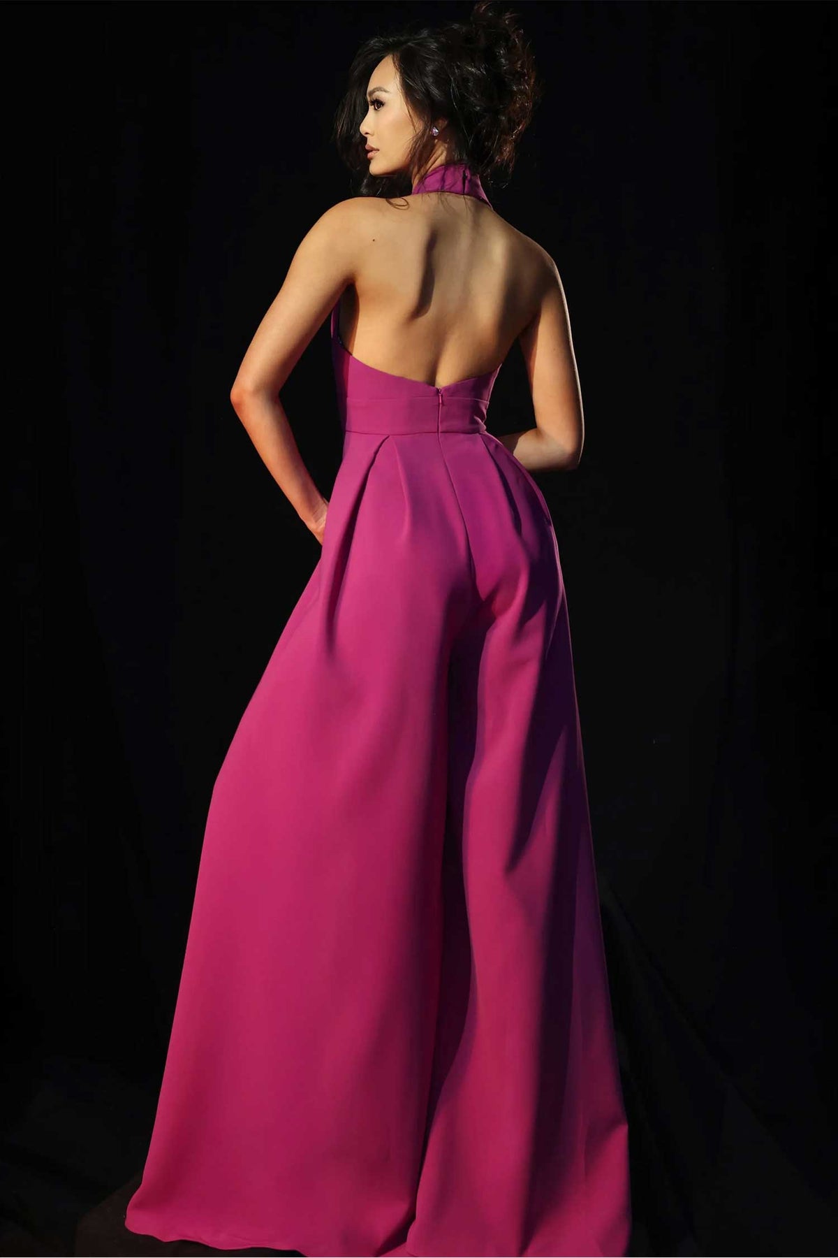 Jovani 46632 - Wide Leg Plunging Jumpsuit with Pockets