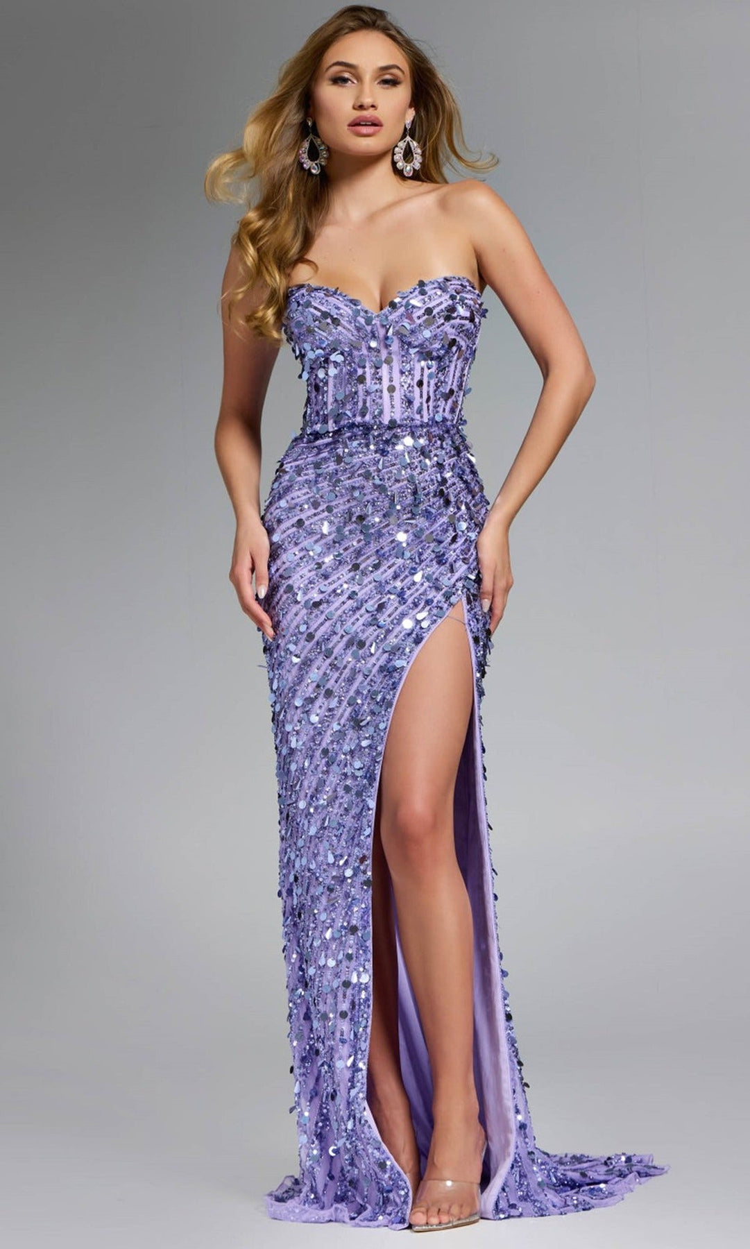 Jovani 46714 Sequin Embellished Strapless Dress