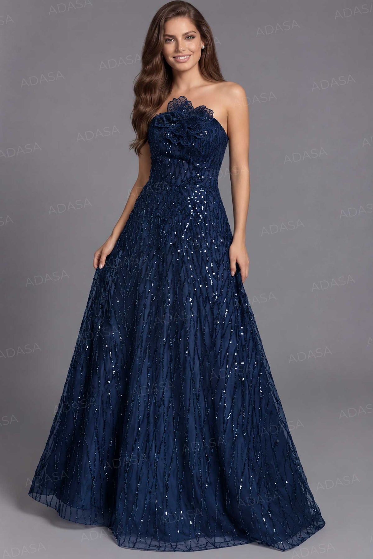 Jovani 46785 - Allover Sparkle Long A-Line Evening Gown
