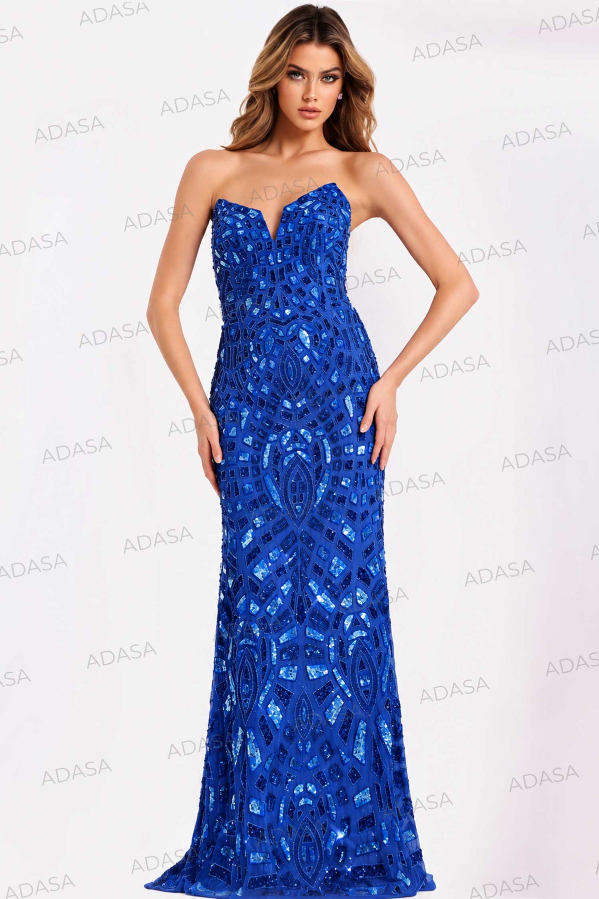 Jovani 46938 - Fitted Bodice Sequin Ornate Prom Dress