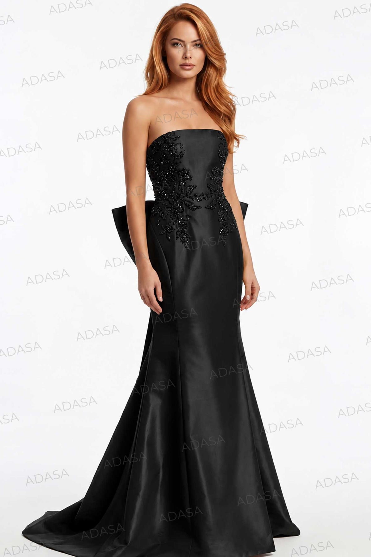 Jovani 46982 - Straight Neckline Prom Gown with Oversized Bow