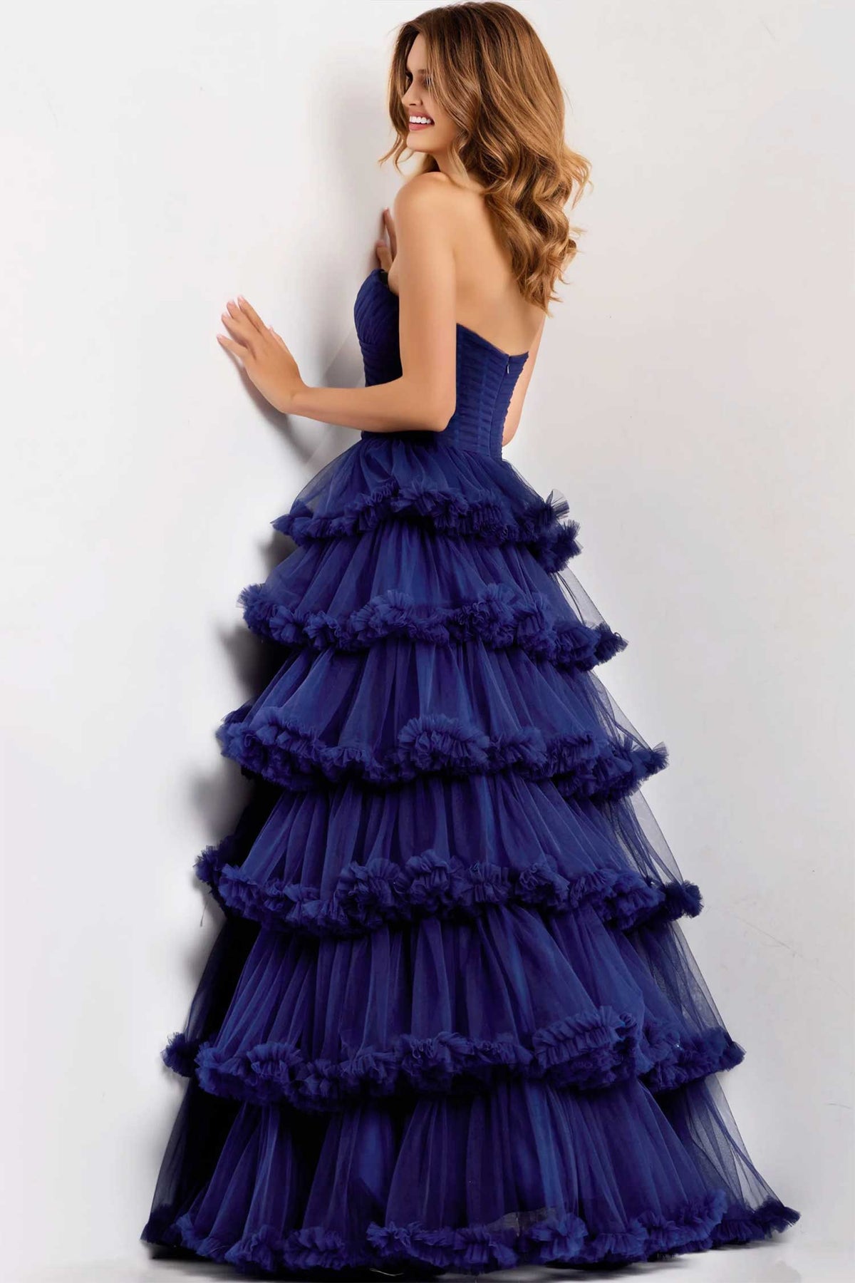Jovani 47139 - Sweetheart Tiered Tulle Gown