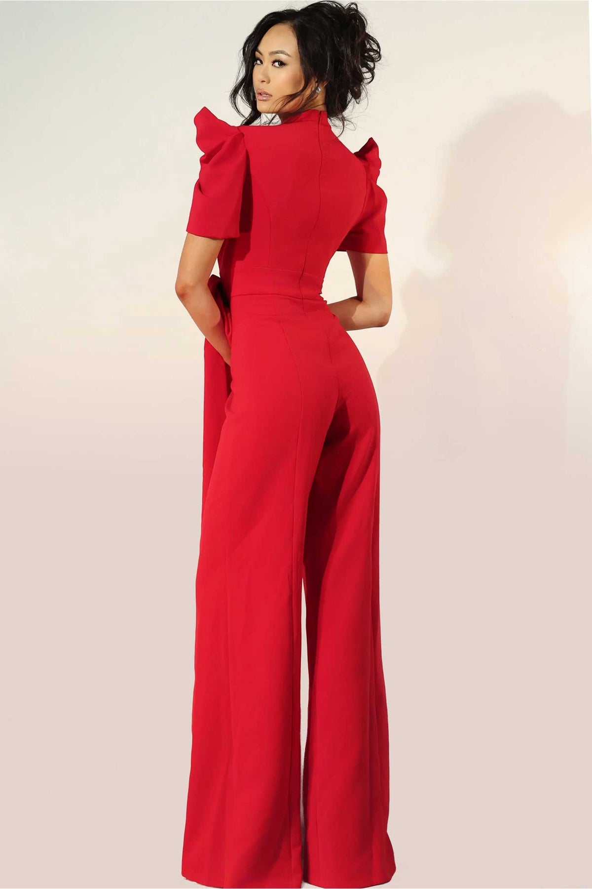 Jovani 47232 - High Neck Jumpsuit with Bow Accent