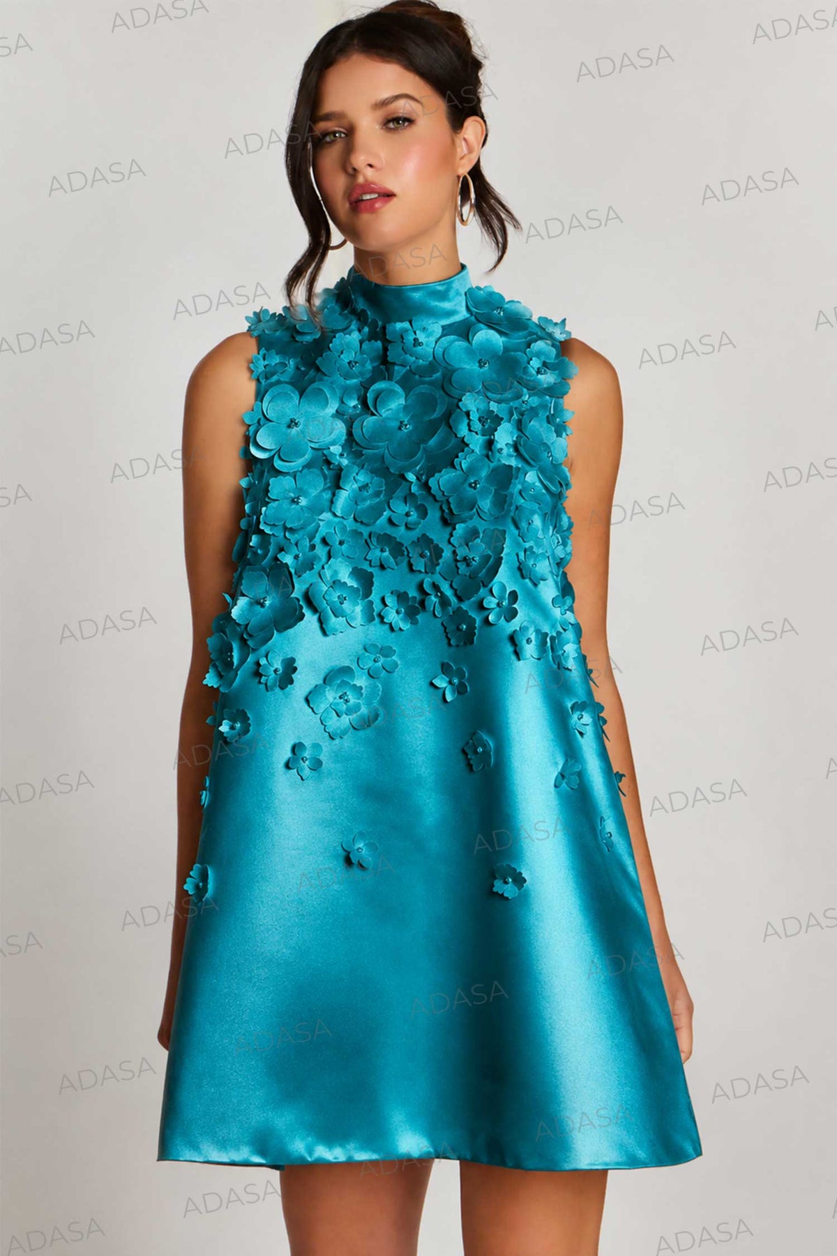 Jovani 47572 - Floral Embellished A-Line Short Dress