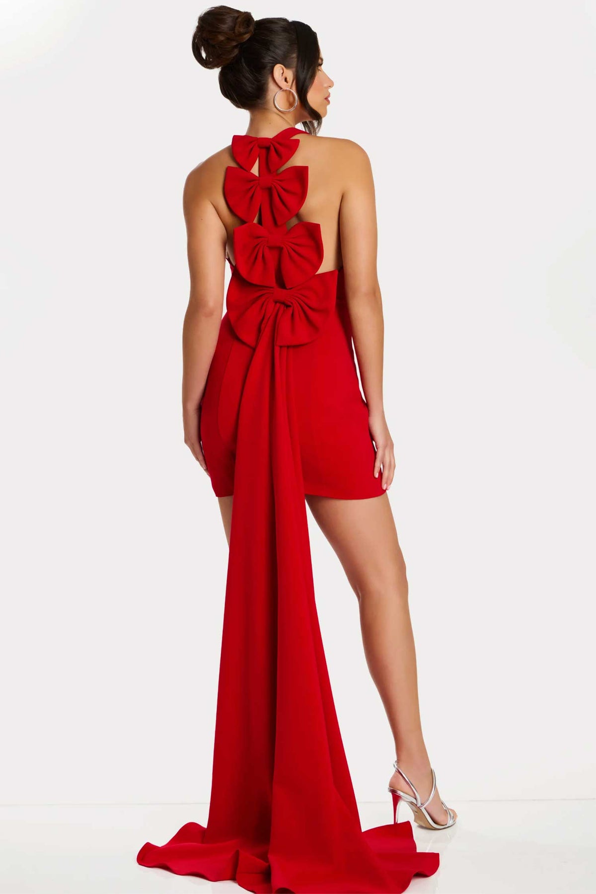Jovani 47637 - Bow Back Short Dress with Train