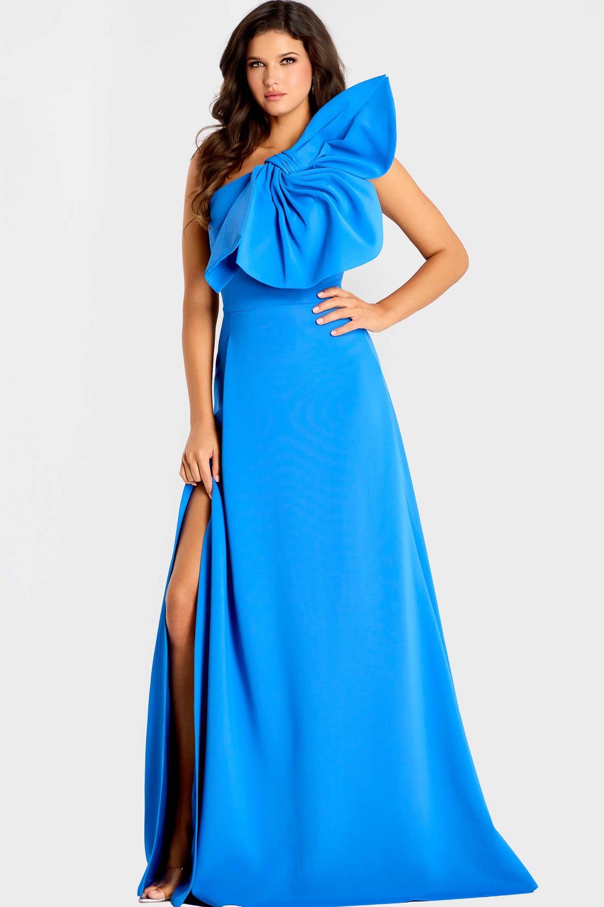 Jovani 47826 - Oversized Bow One Shoulder Evening Gown