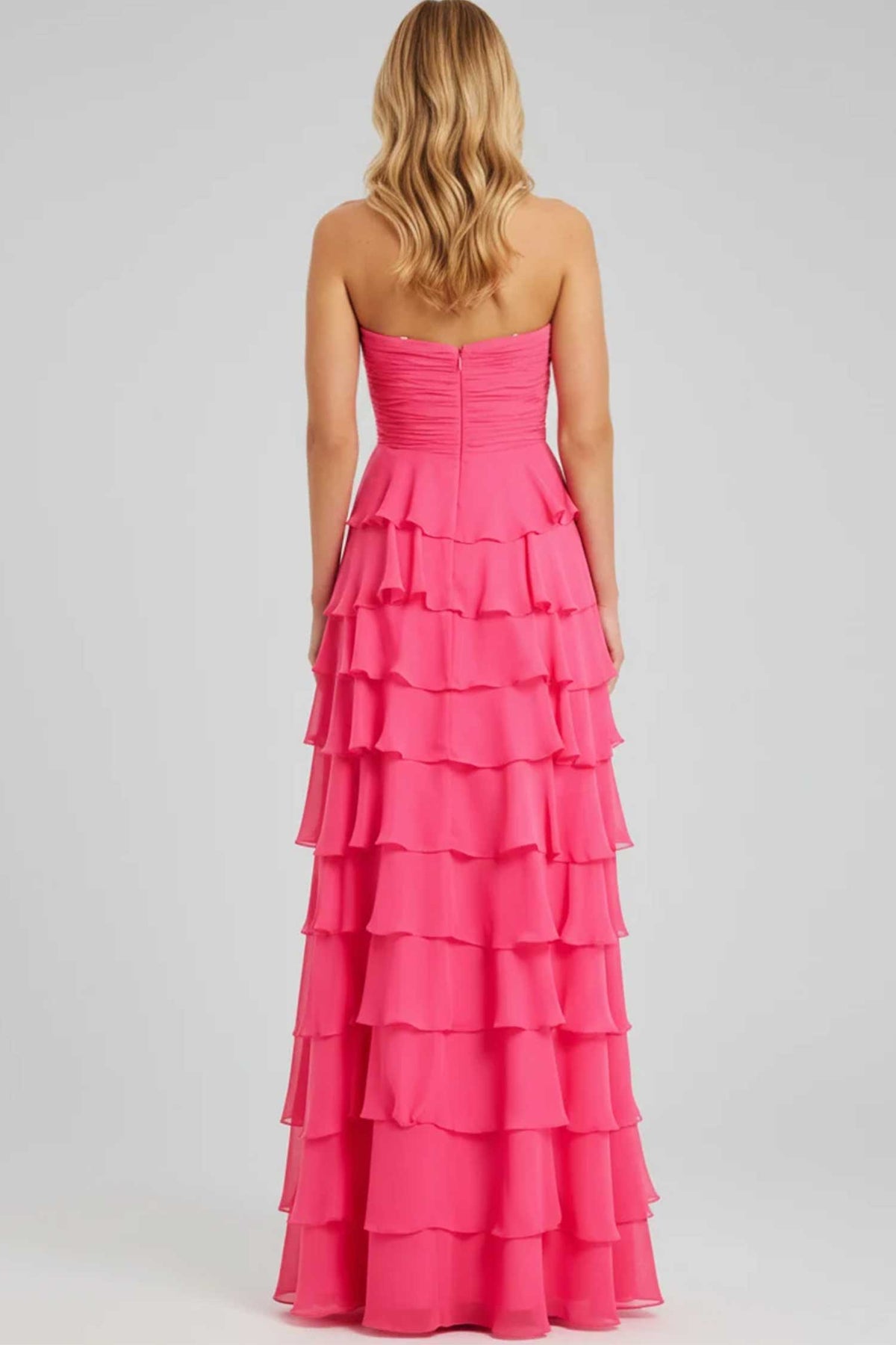 Jovani 47898 - Cutout Tiered Skirt Strapless Dress