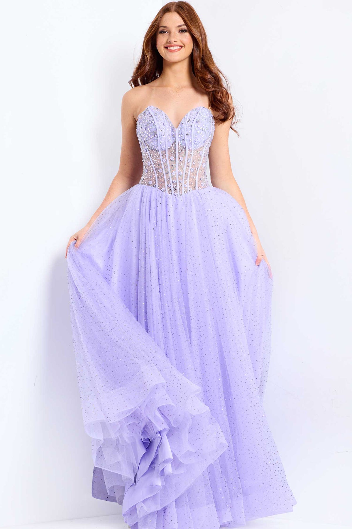 Jovani 48309 - Sweetheart Beaded Tulle Ballgown