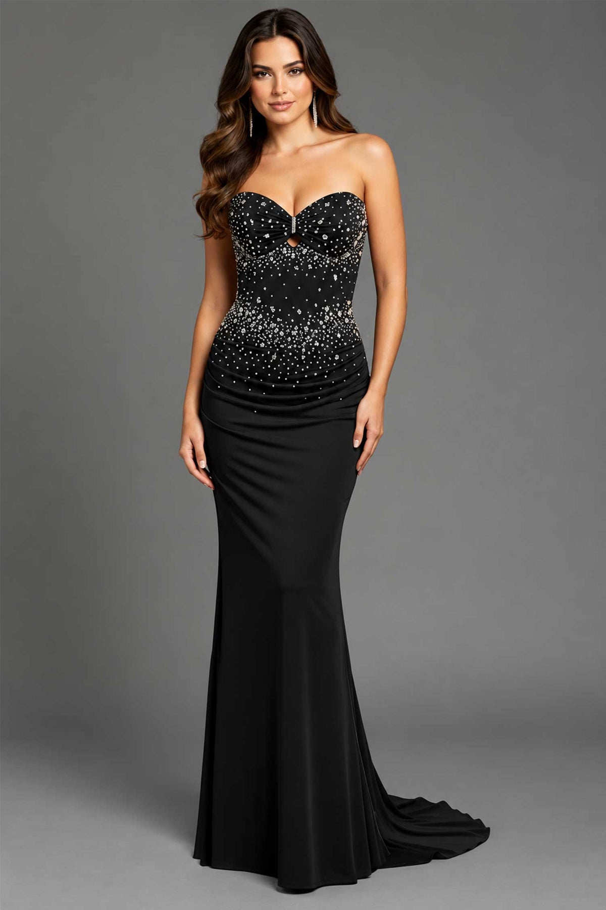 Jovani 48372 - Sweetheart Rhinestone Ornate Fitted Gown