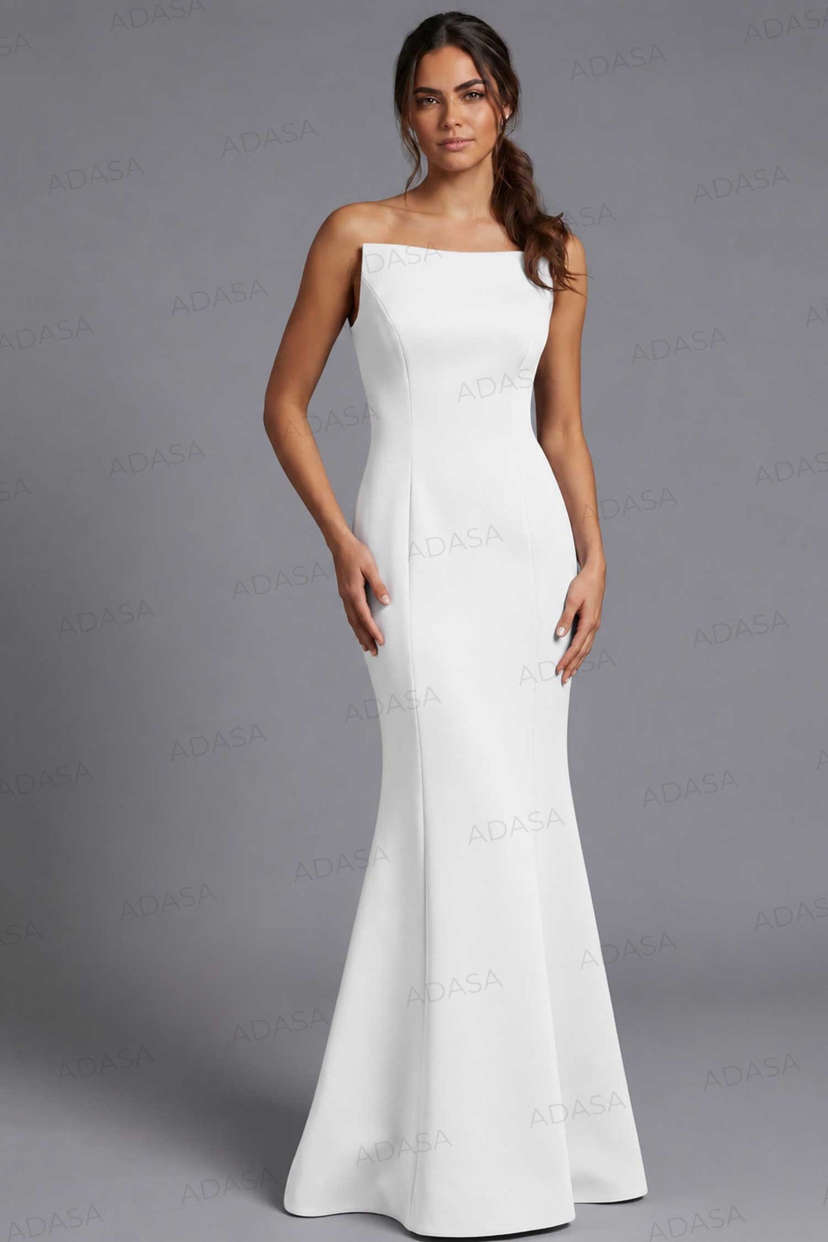 Jovani 49062 - Strapless Crepe Mermaid Long Gown