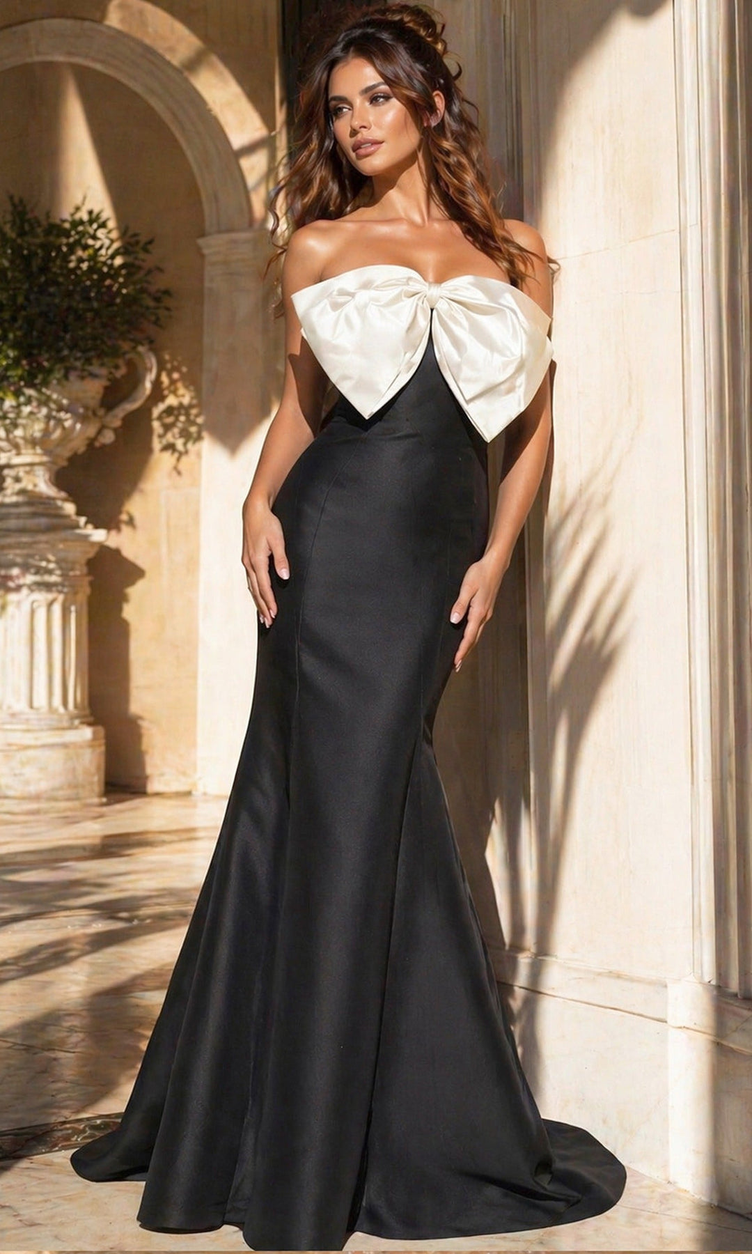 Jovani 49078 - Bow Neckline Mermaid Long Gown