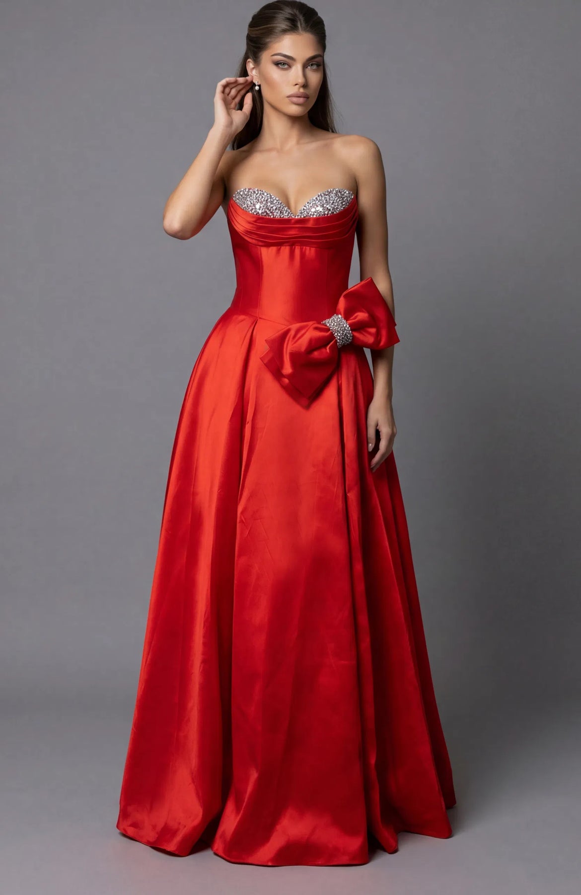 Jovani 49196 Bow Accented Prom Dress