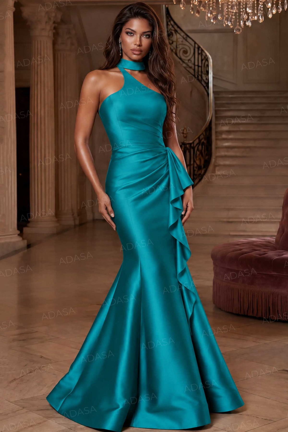 Jovani 49492 - Mermaid Skirt Satin Evening Gown