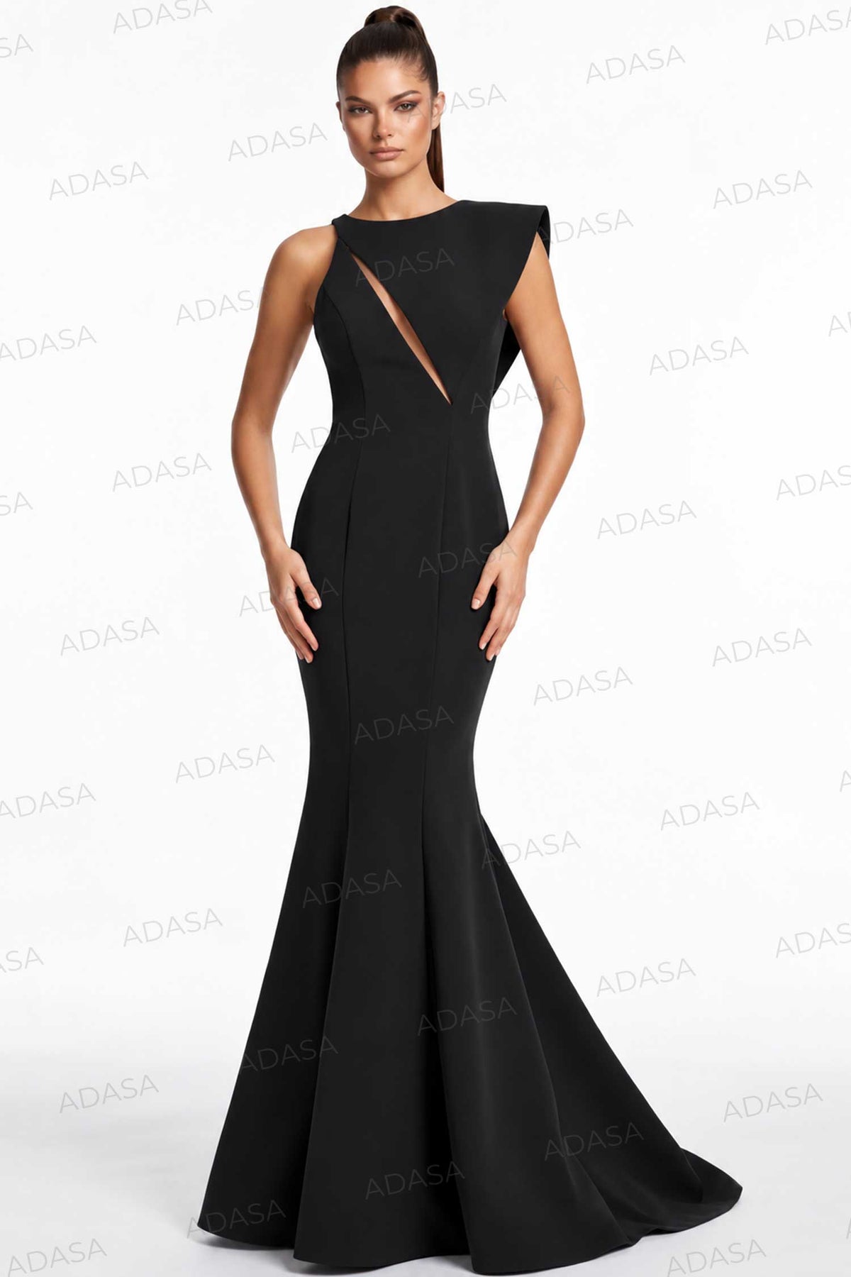 Jovani 49416 - Jewel Neck Seamed Mermaid Gown