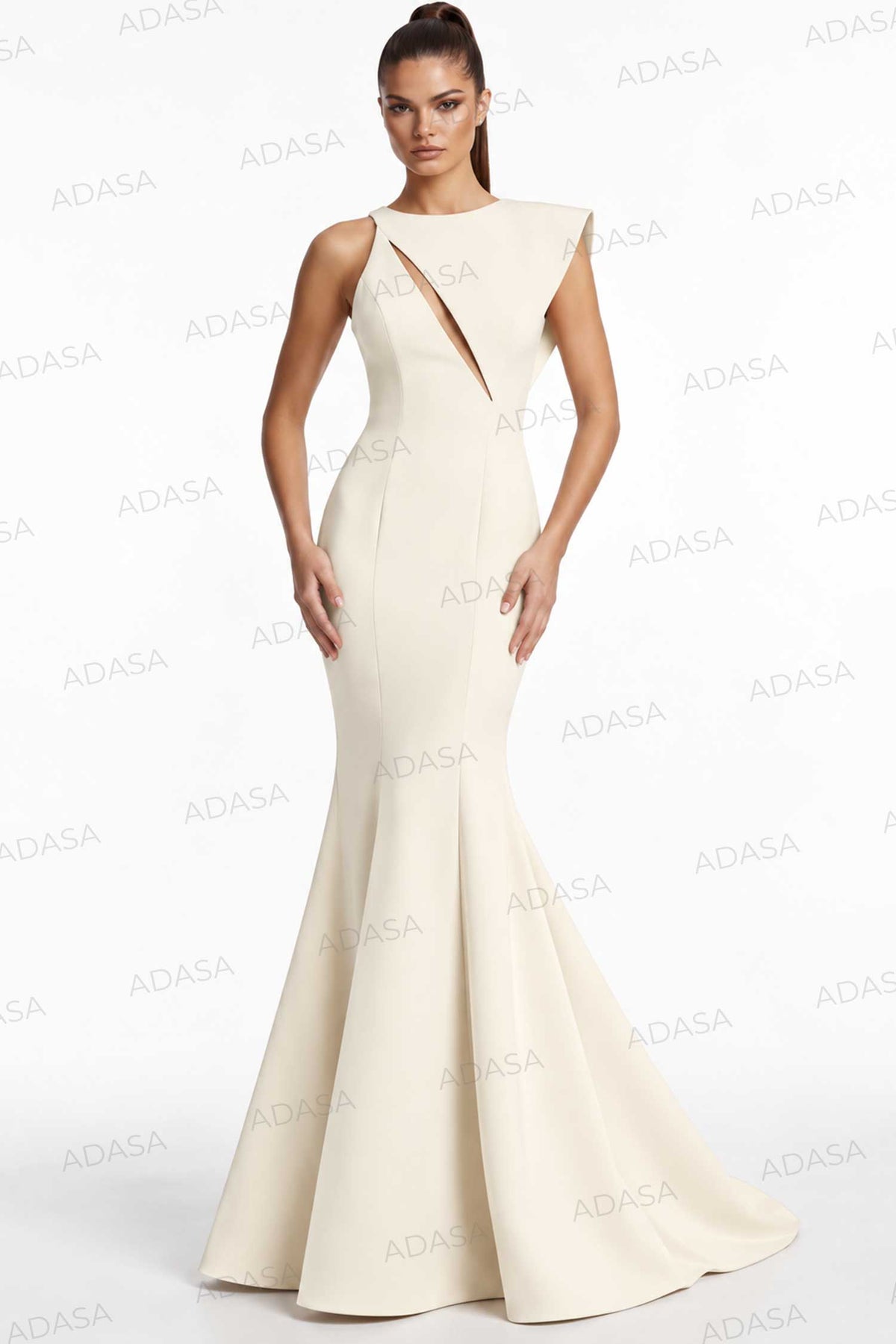 Jovani 49416 - Jewel Neck Seamed Mermaid Gown