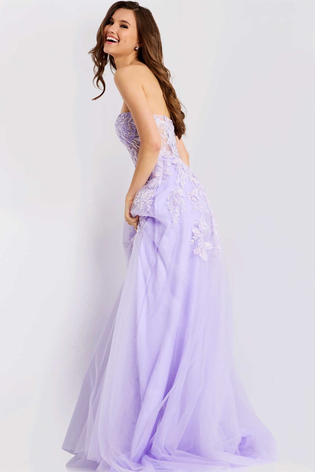 Jovani 49656 - Sweetheart A-Line Dress with Floral Embroidery