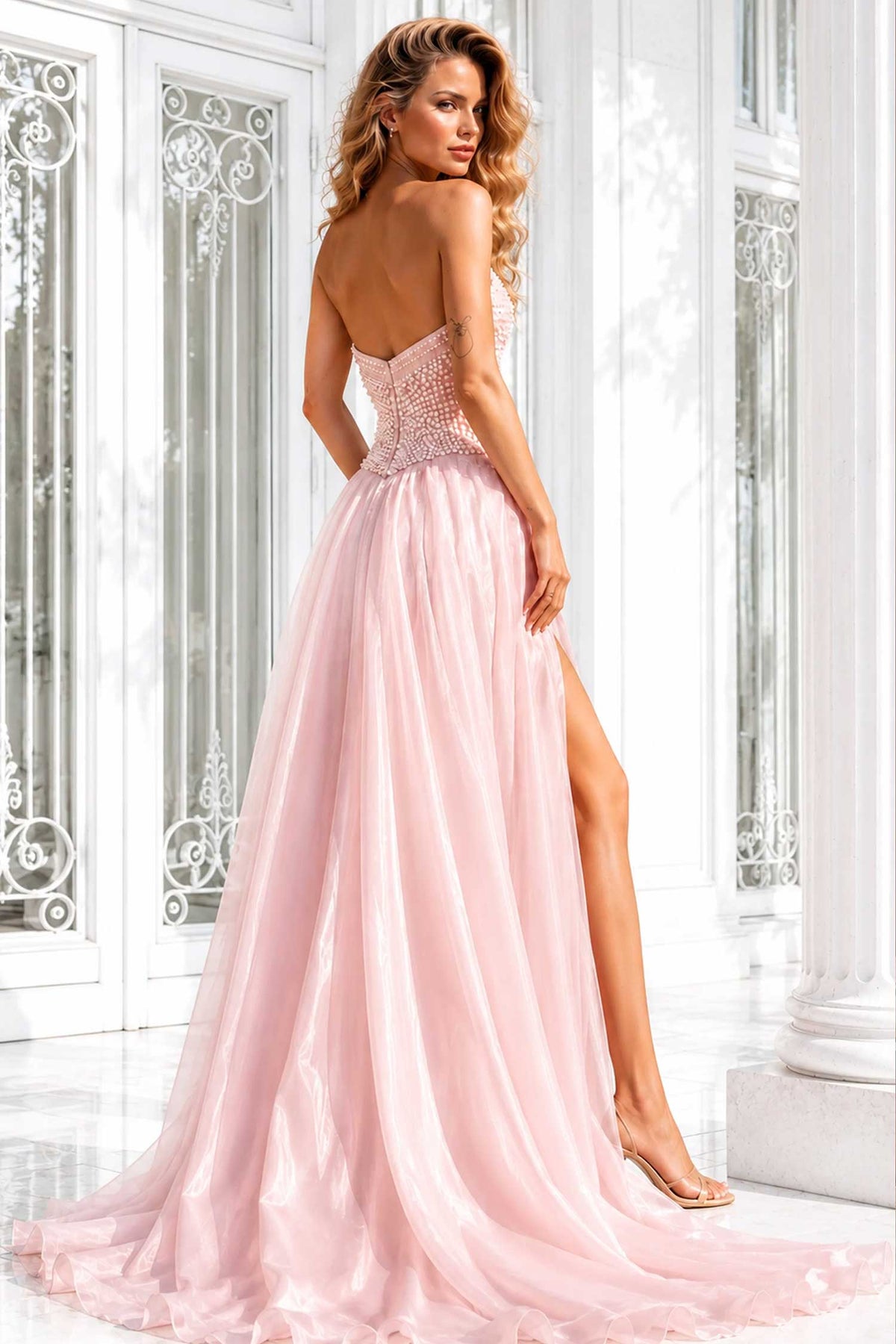 jovani 49822 - sweetheart beaded lace overskirt prom gown