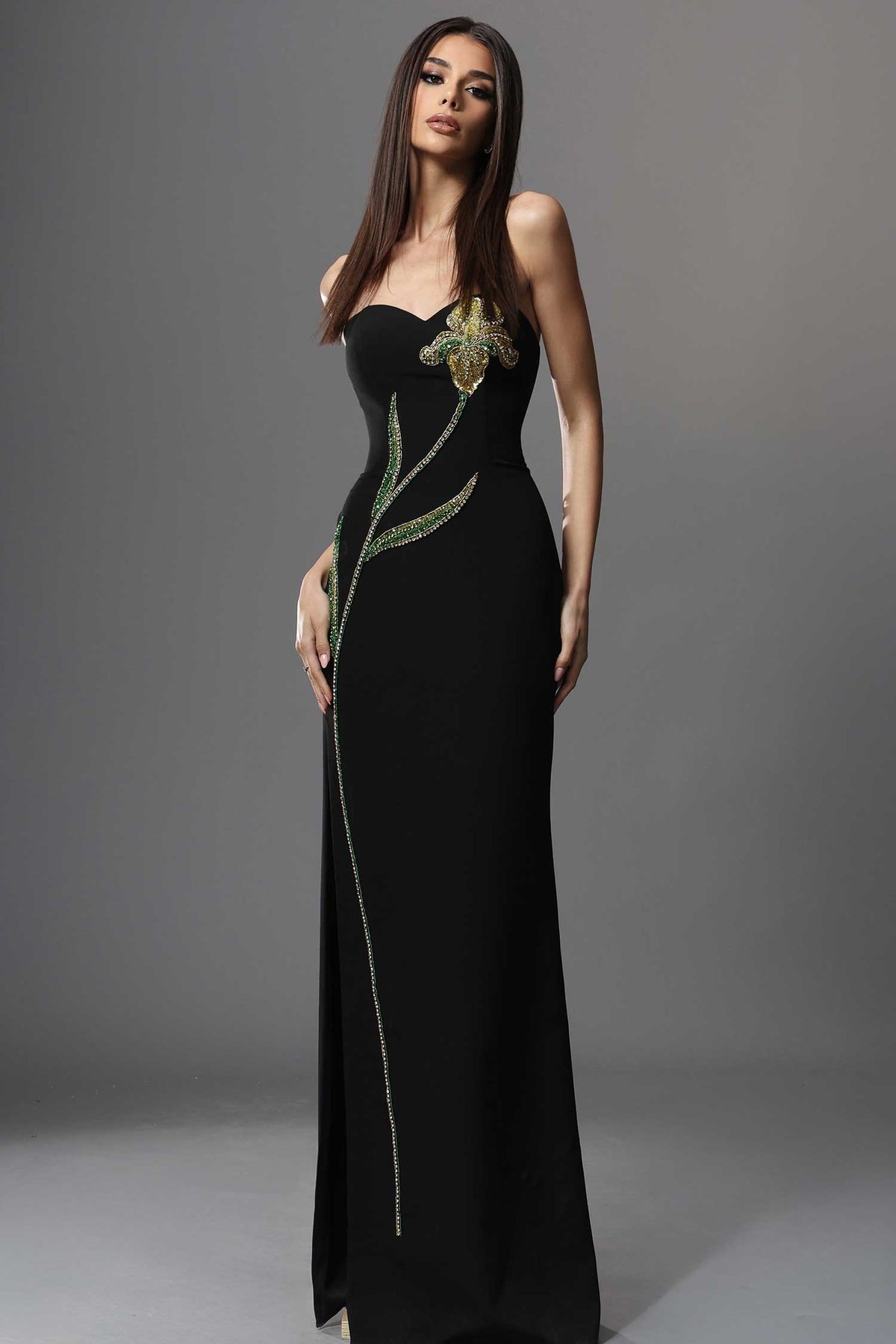 jovani 51902 - sweetheart embellished flower evening dress