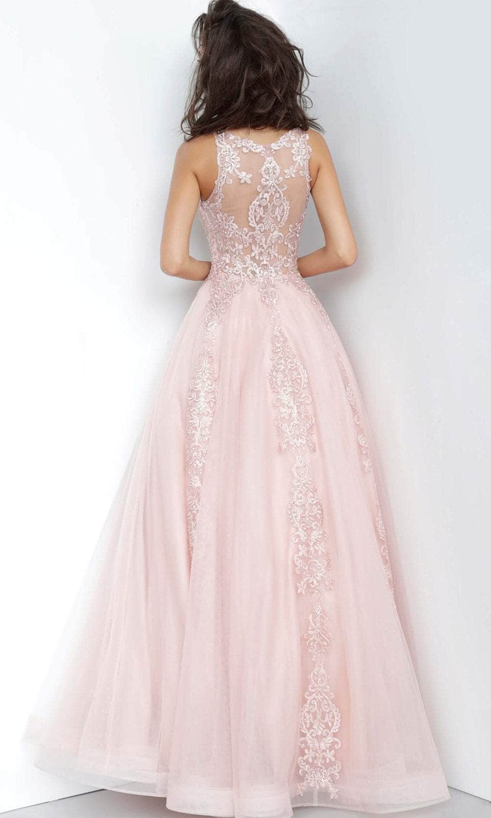 Jovani 59046 - Embroidered Floral Prom Dress Prom Dresses