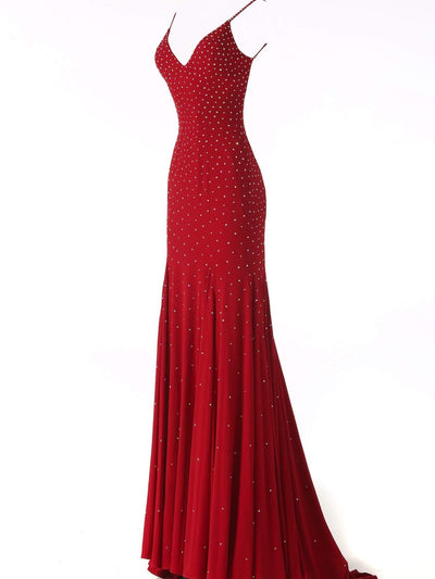 Jovani - 63563 Studded Backless Jersey Trumpet Gown Special Occasion Dress