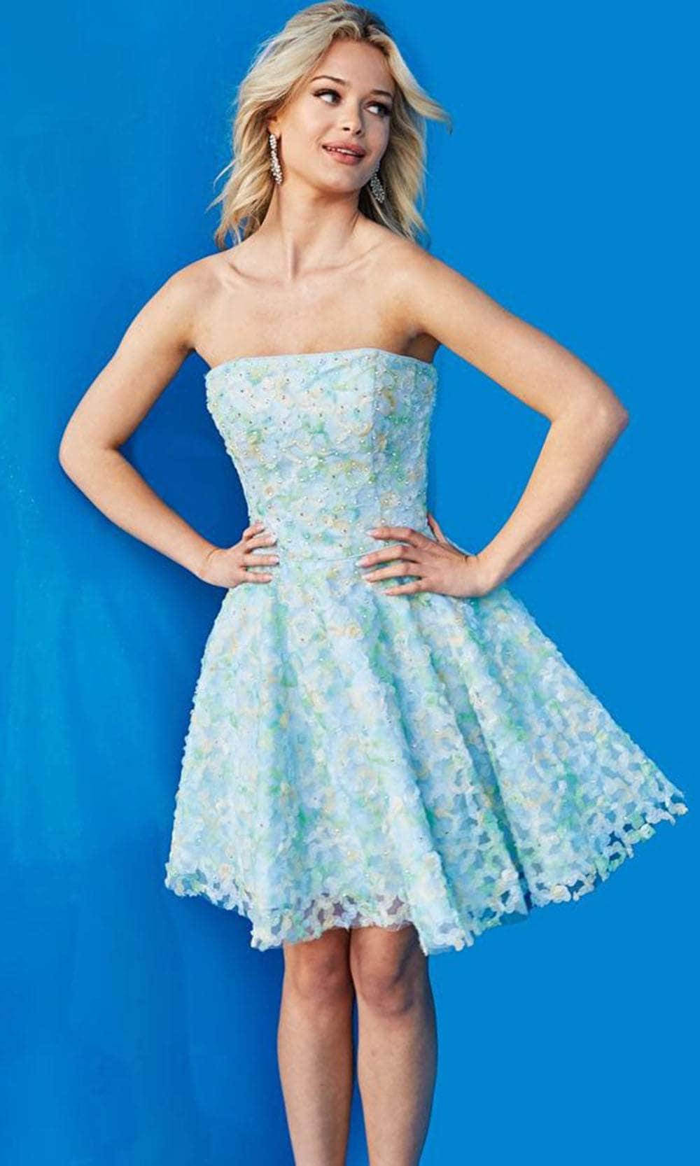 Jovani 7965 - Floral Strapless Cocktail Dress Special Occasion Dress