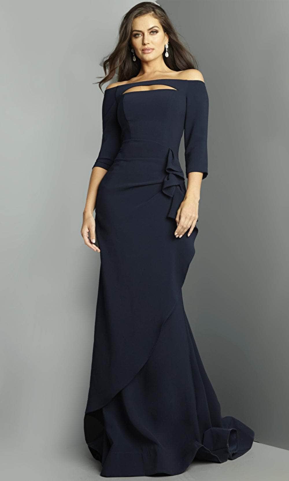 Jovani 9623 - Off-Shoulder Quarter Sleeve Evening Dress Evening Dresses