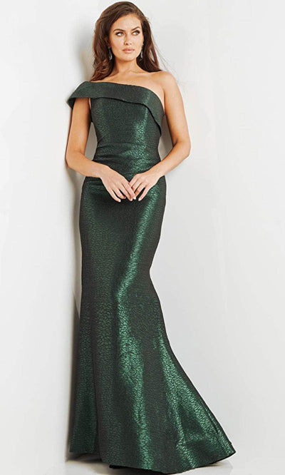 Jovani 9752 - One Sleeve Asymmetrical Evening Dress Prom Dresses 00 / Green