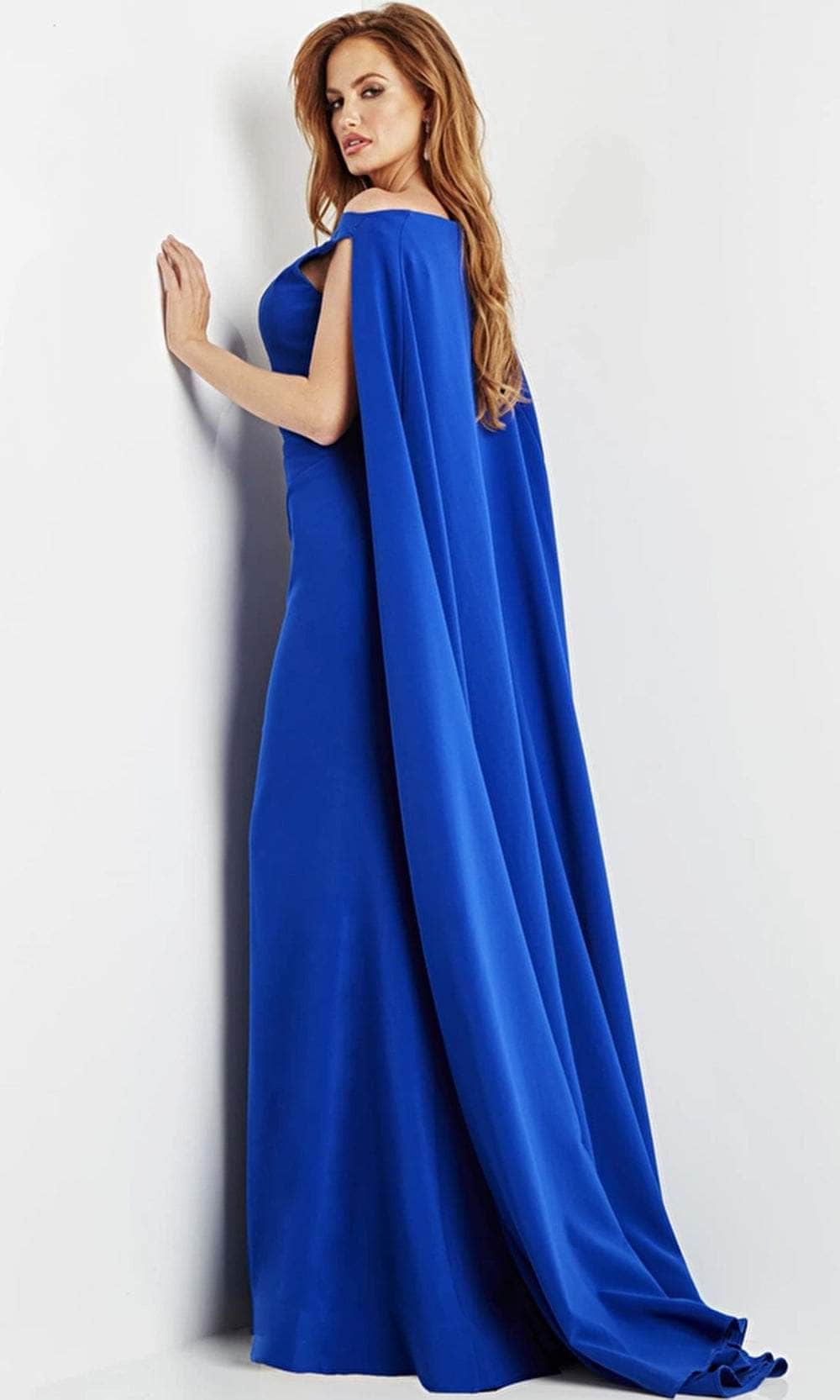 Jovani 9755 - Bateau Cape Evening Dress Evening Dresses