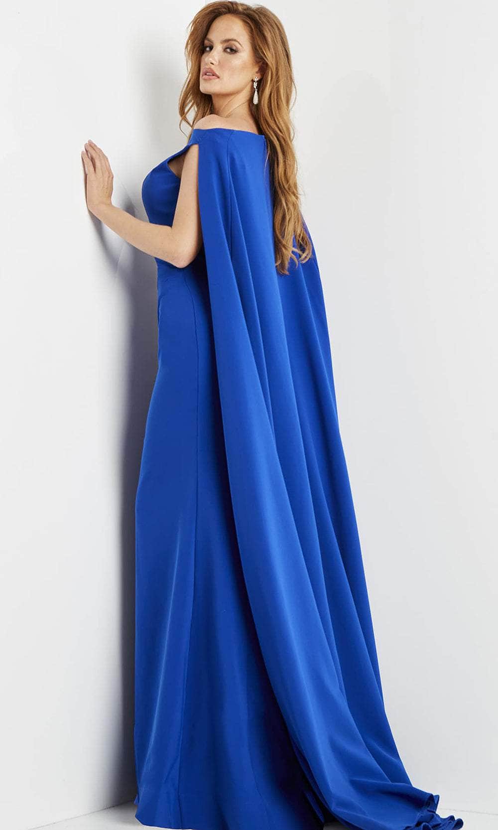 Jovani 9755 - Bateau Cape Evening Dress Evening Dresses