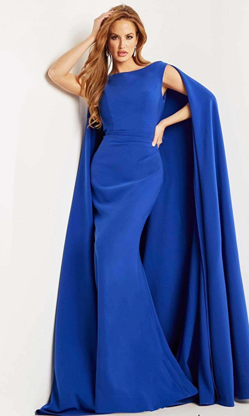 Jovani 9755 - Bateau Cape Evening Dress Evening Dresses